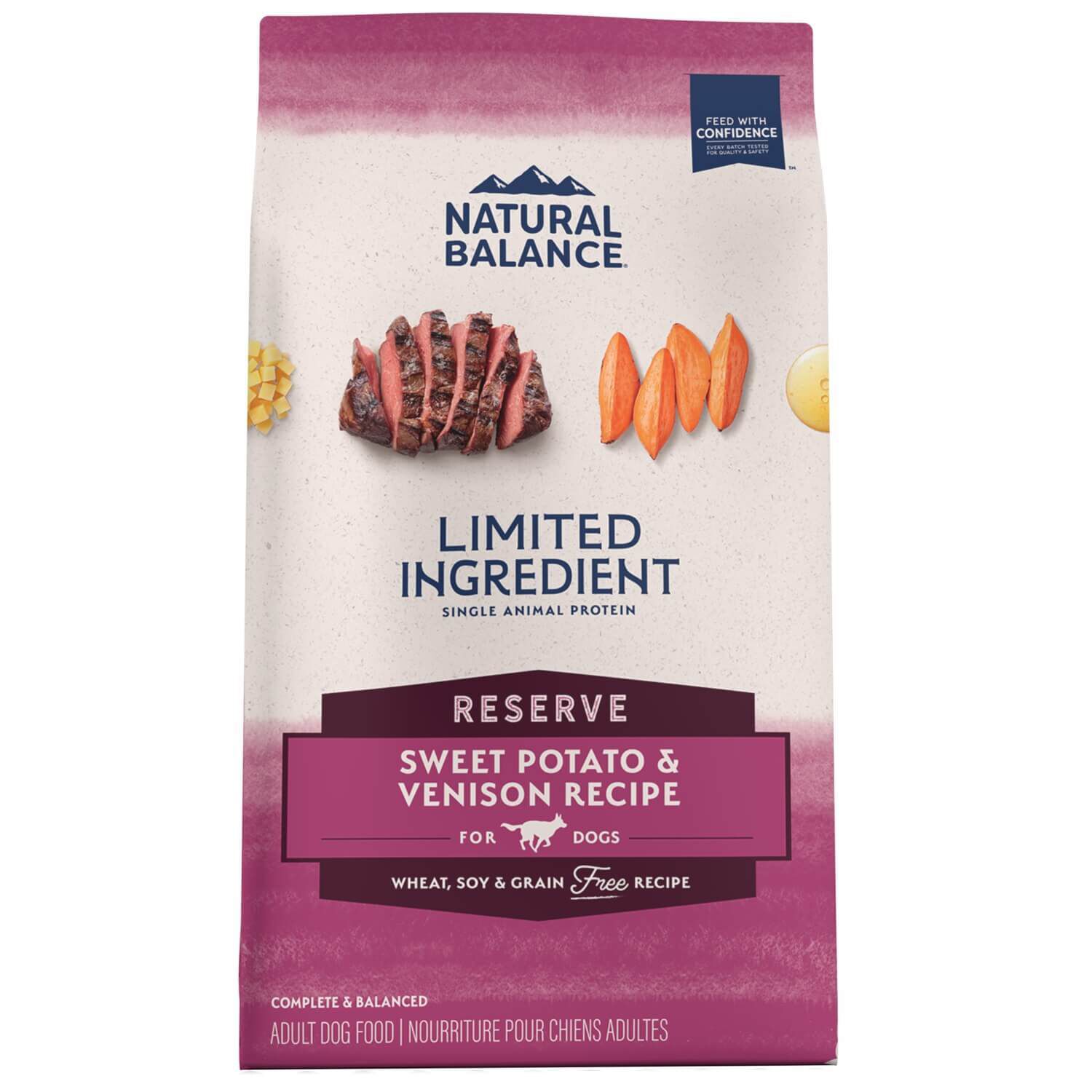 Natural Balance Limited Ingredient Reserve Grain Free Sweet Potato & Venison Recipe Dry Dog Food, 22Lb