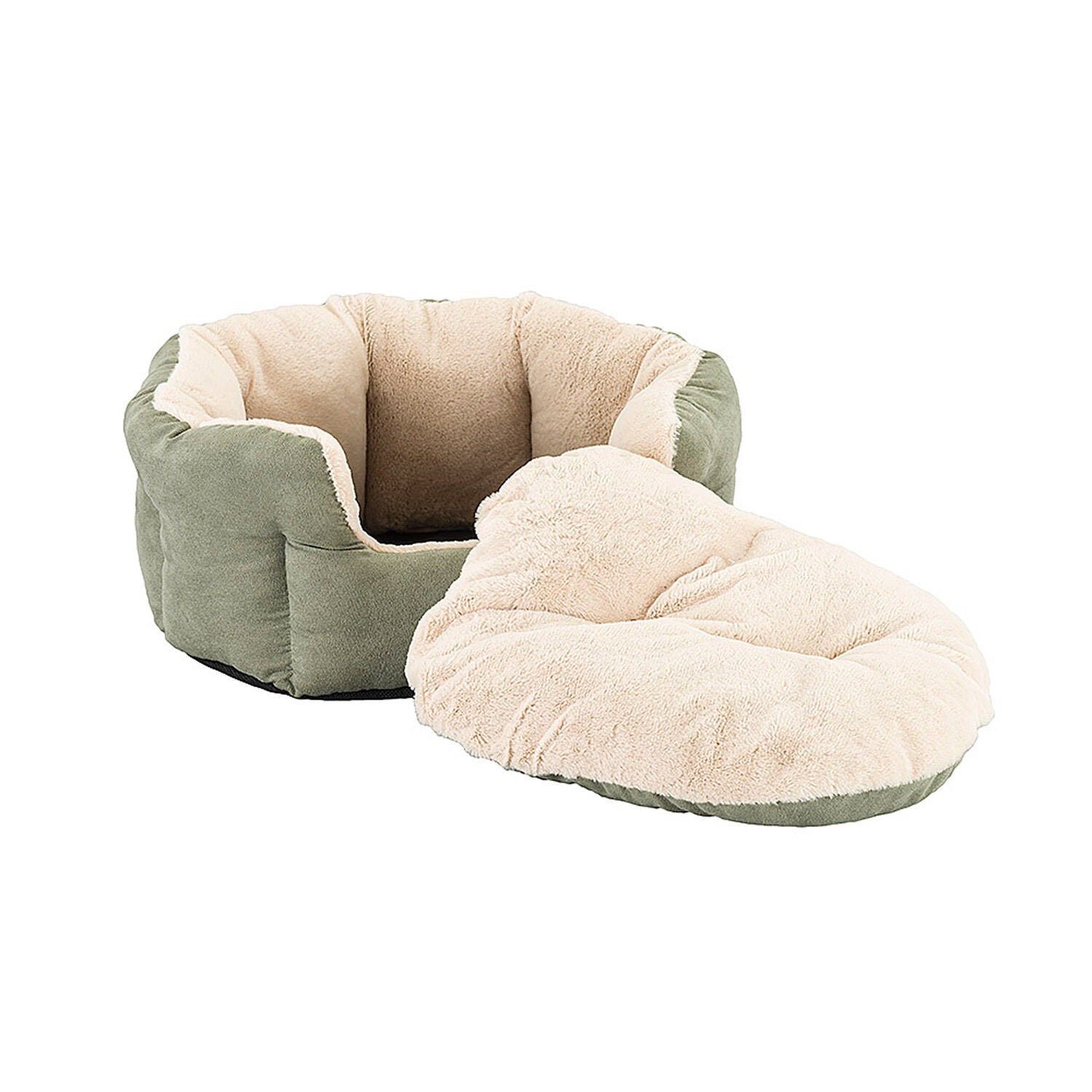 Reversible Cushion Faux Suede Cat Cuddler Sage 1ea Pet Supermarket