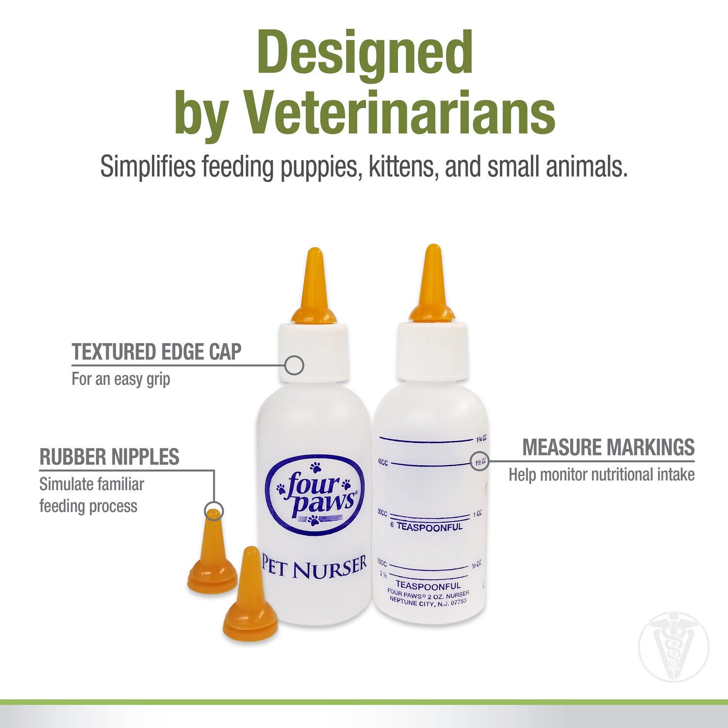 Four Paws Healthy Promise Puppy & Kitten Nursing Bottles For Hand Feeding, 2 Pack
