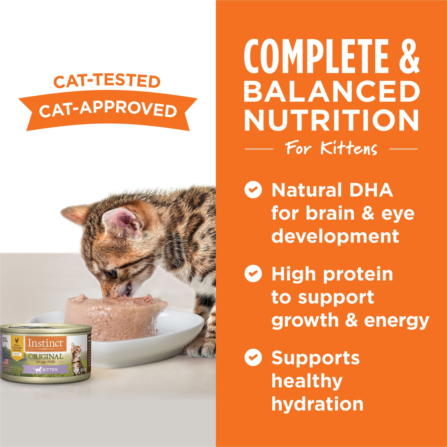 Instinct Original Grain-Free Real Chicken Recipe Pate Wet Cat Food, 3-Oz
