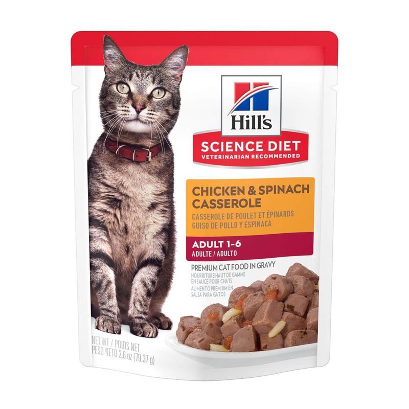 Chicken & Spinach Casserole Adult Cat Food Pouches image number 1