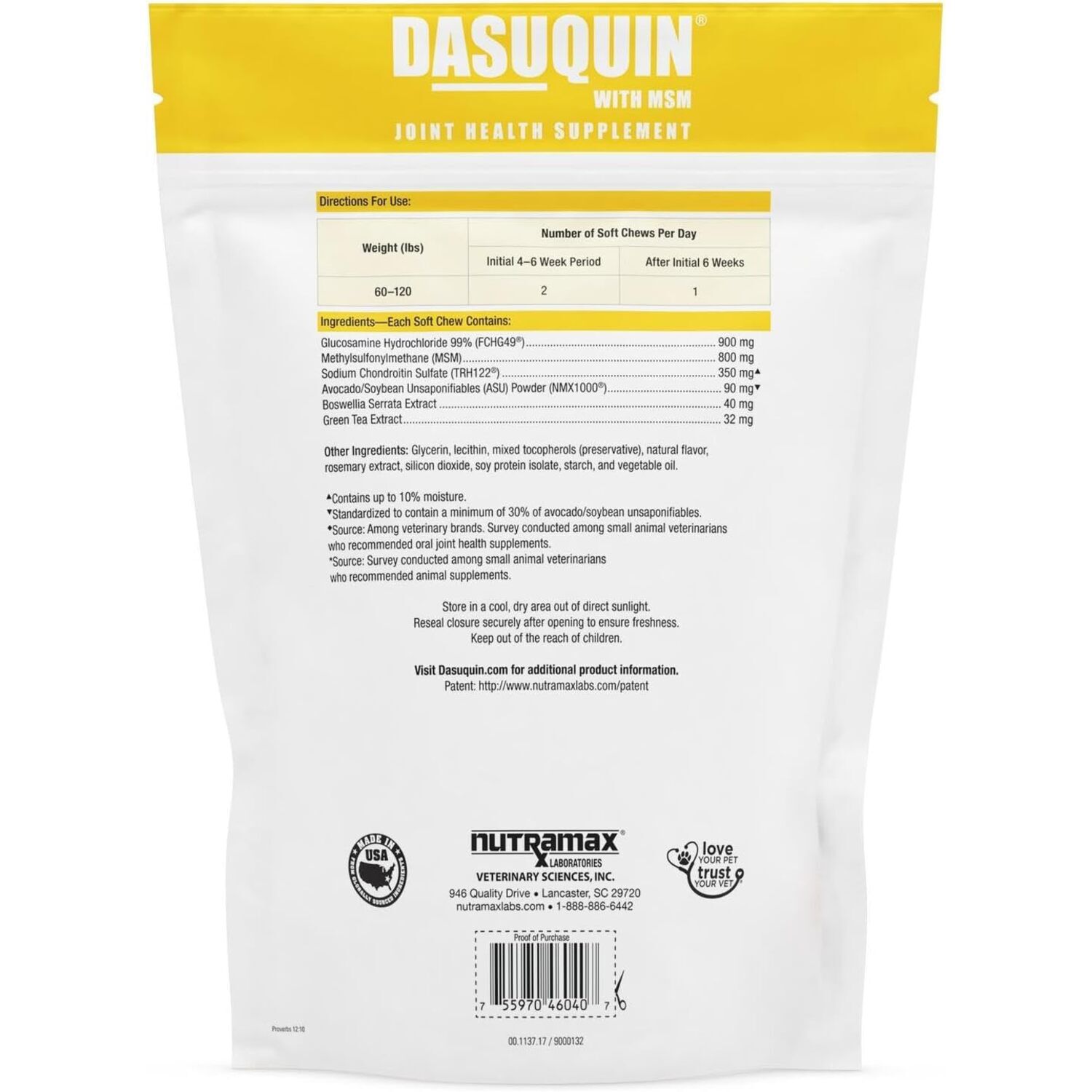 Nutramax Dasuquin For Small To Medium Dogs, Joint Health Supplement, Soft Chews, 84-Count
