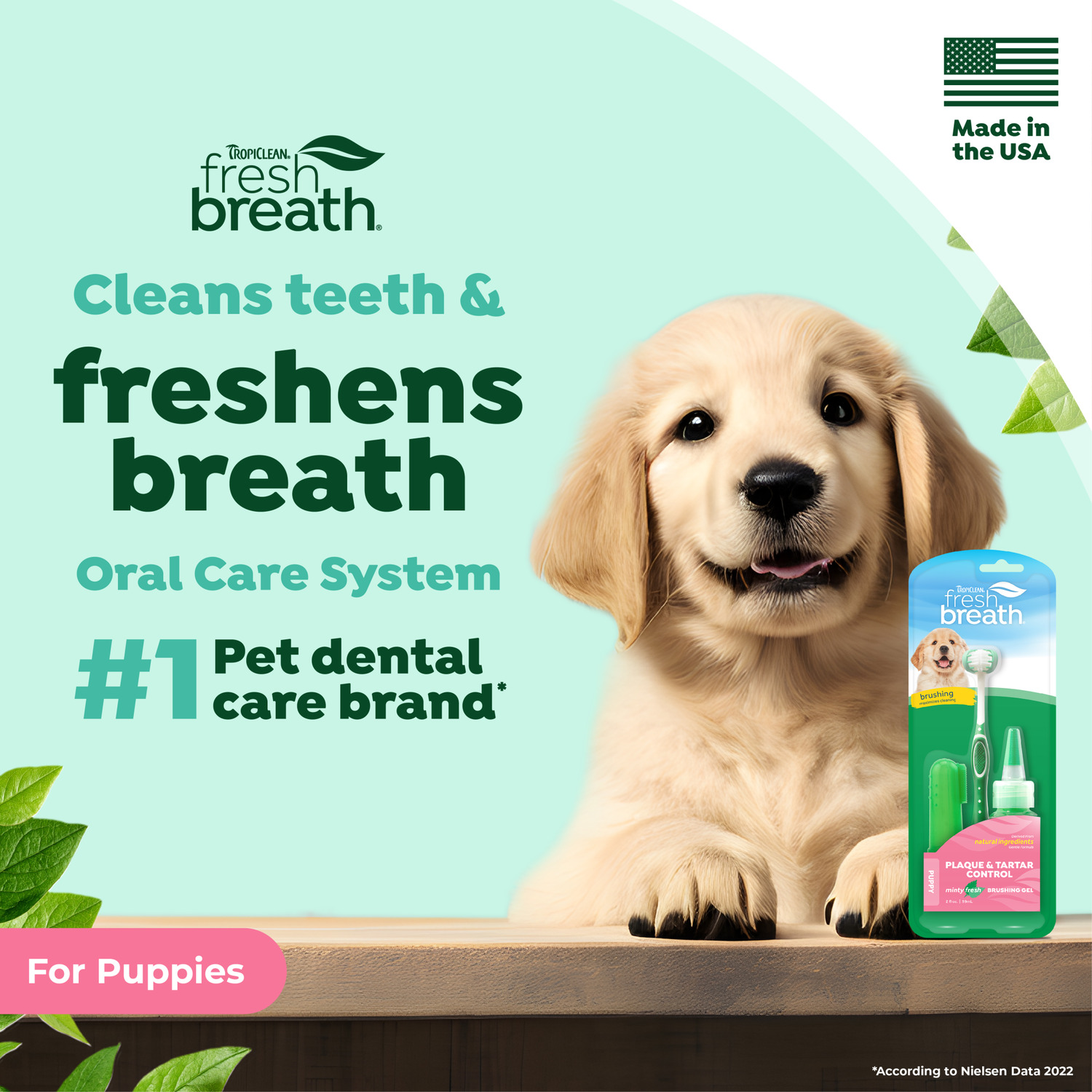 Tropiclean Fresh Breath Plaque & Tartar Control Dog Oral Care Kit For Puppies