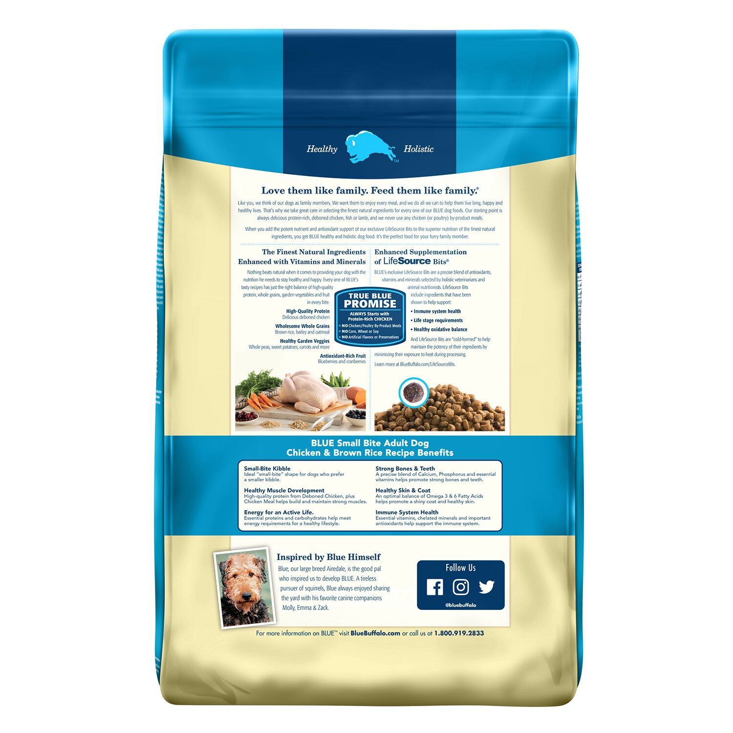 Blue Buffalo Life Protection Formula Natural Adult Small Bite Dry Dog Food, Chicken And Brown Rice, 30-Lb