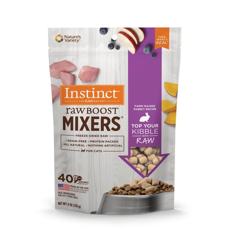 Instinct Freeze Dried Raw Boost Mixers Grain Free Rabbit Recipe Freeze Dried Cat Food Topper image number 1