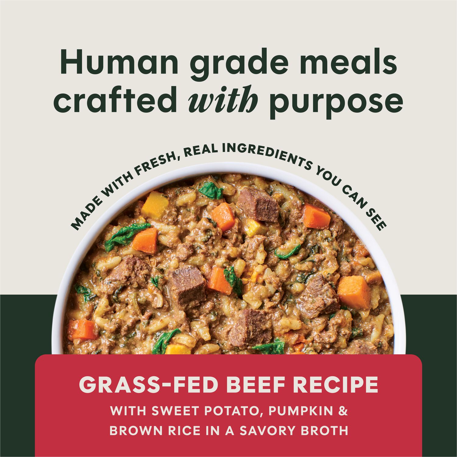 Instinct Freshly Crafted Meals Wet Dog Food Or Dog Food Topper, Grass-Fed Beef Recipe, 11-Oz Carton