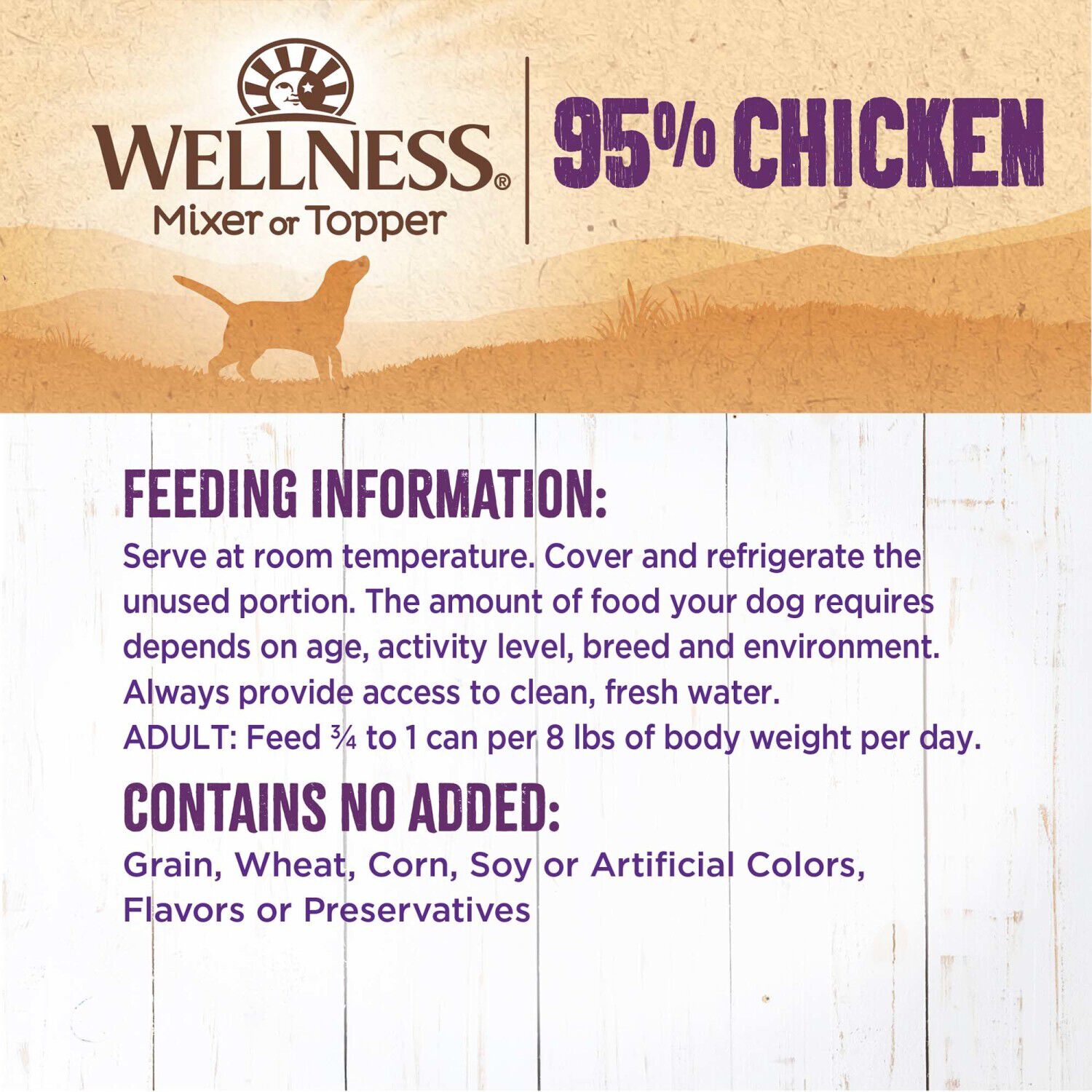Wellness 95% Chicken Natural Wet Grain Free Canned Dog Food, 13.2-Ounce Can