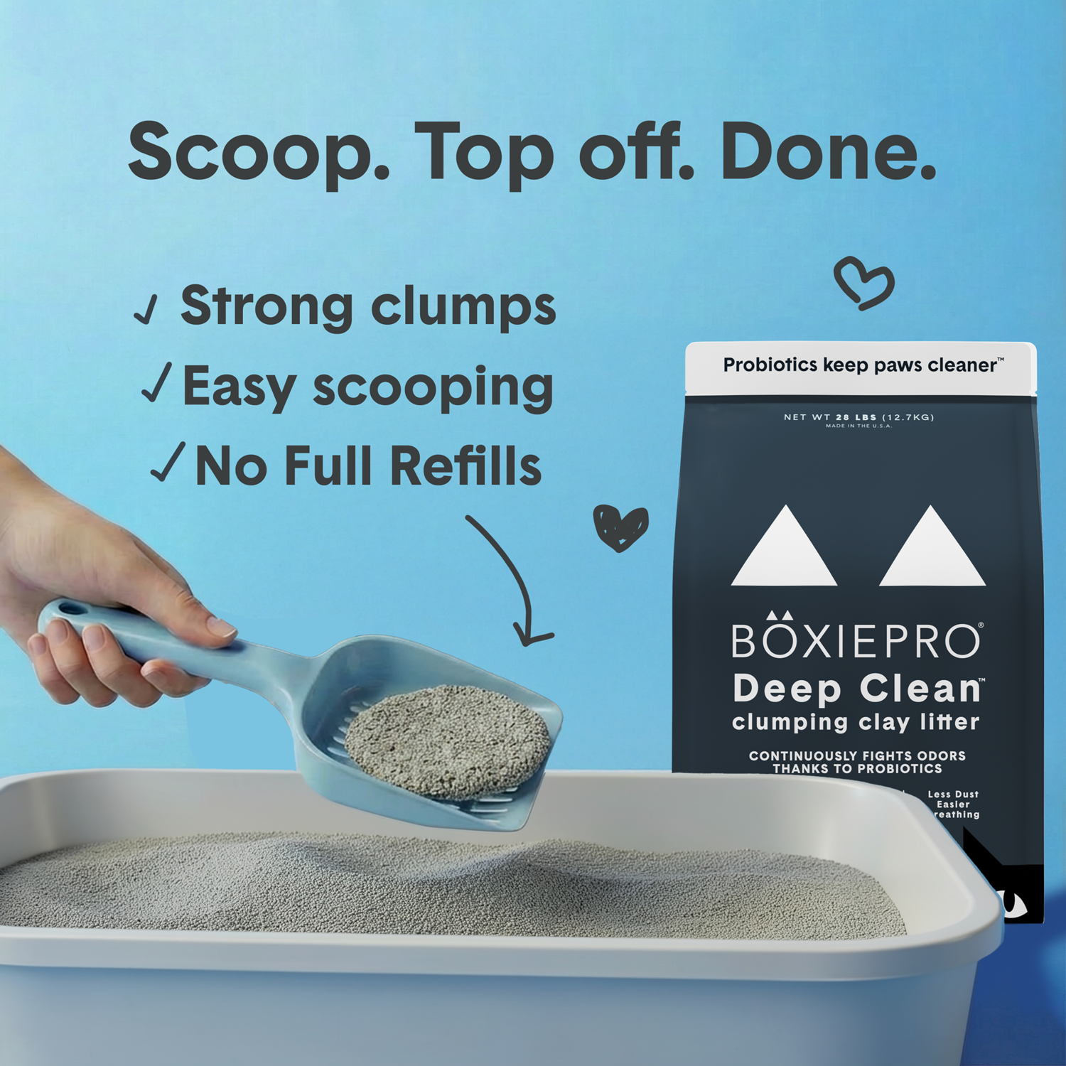 Boxiecat Pro Self Cleaning Probiotic Clumping Clay Cat Litter, 40-Lb