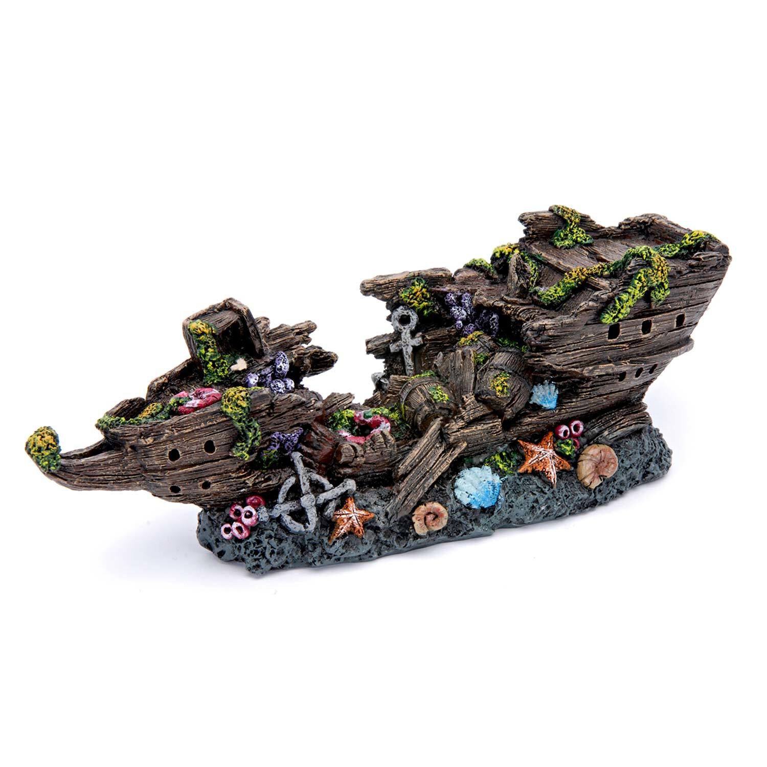 Penn-Plax Split Shipwreck Small Aquarium Ornament