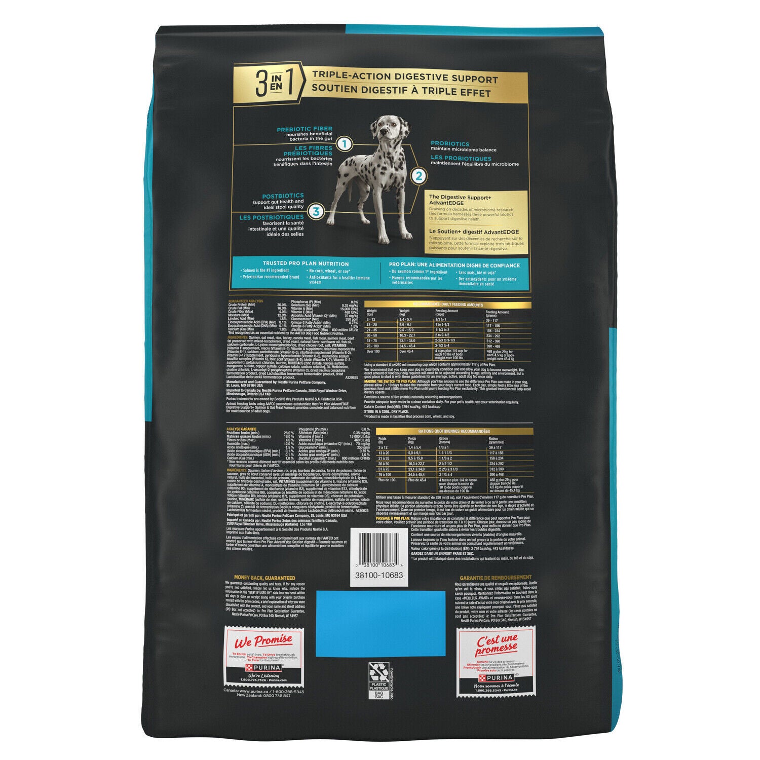 Purina Pro Plan Advantedge Digestive Support Plus Salmon And Oat Meal Formula Adult Dry Dog Food - 22-Lb. Bag