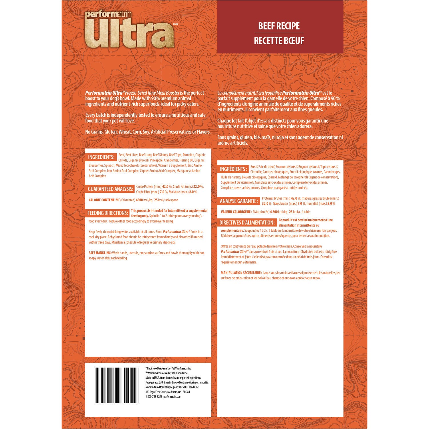 Performatrin Ultra Freeze-Dried Raw Meal Booster Powder Beef Recipe Dog Food Topper, 7Oz