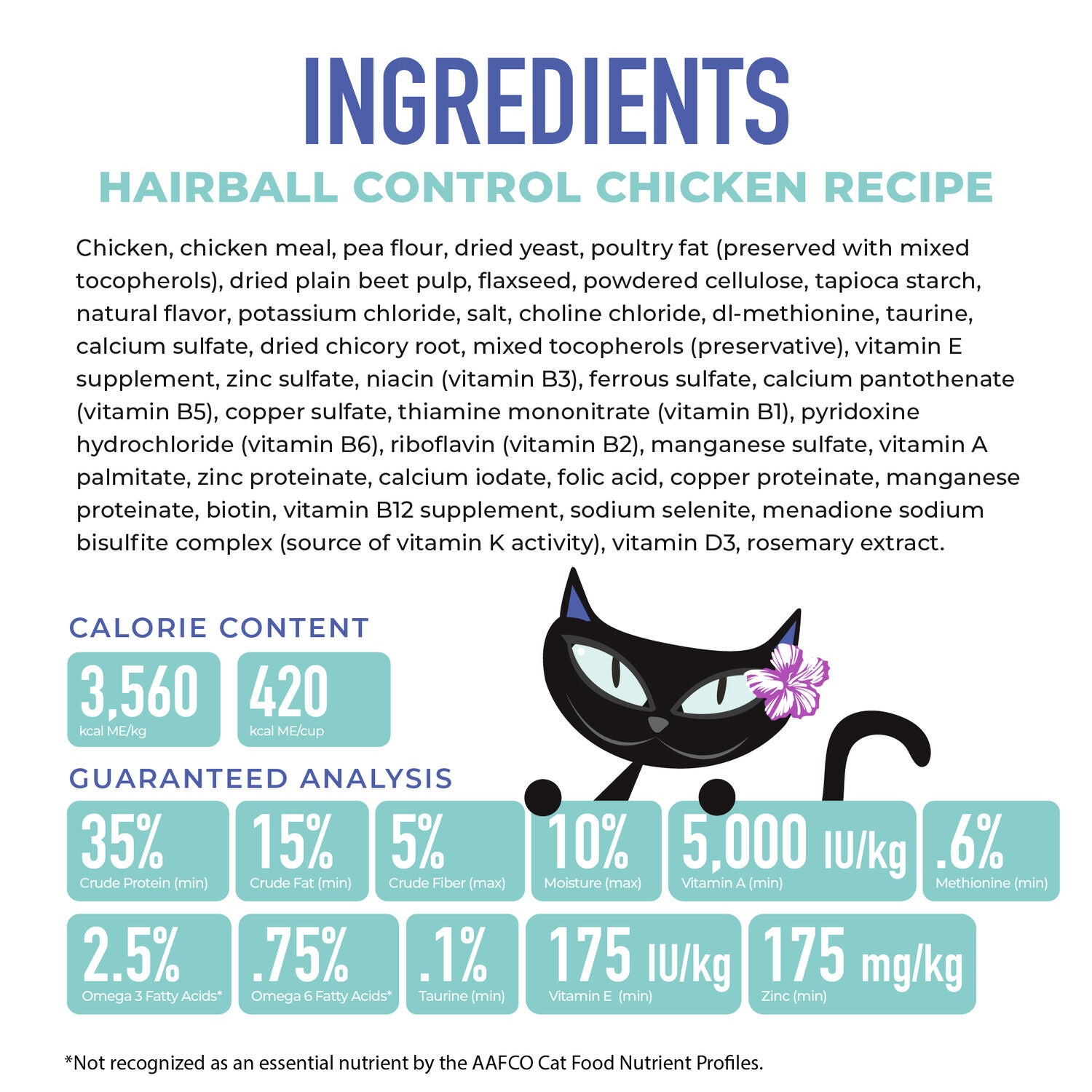 Tiki Cat Born Carnivore Dry Cat Food, Hairball Control, Chicken Recipe, 3-Lb Bag