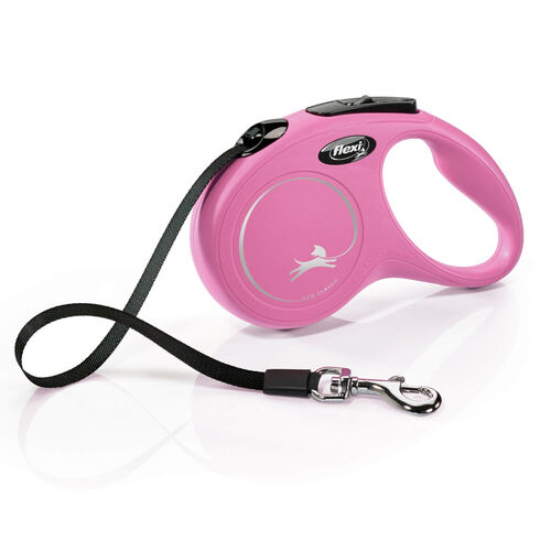 Flexi Classic Tape Retractable Dog Leash - Pink