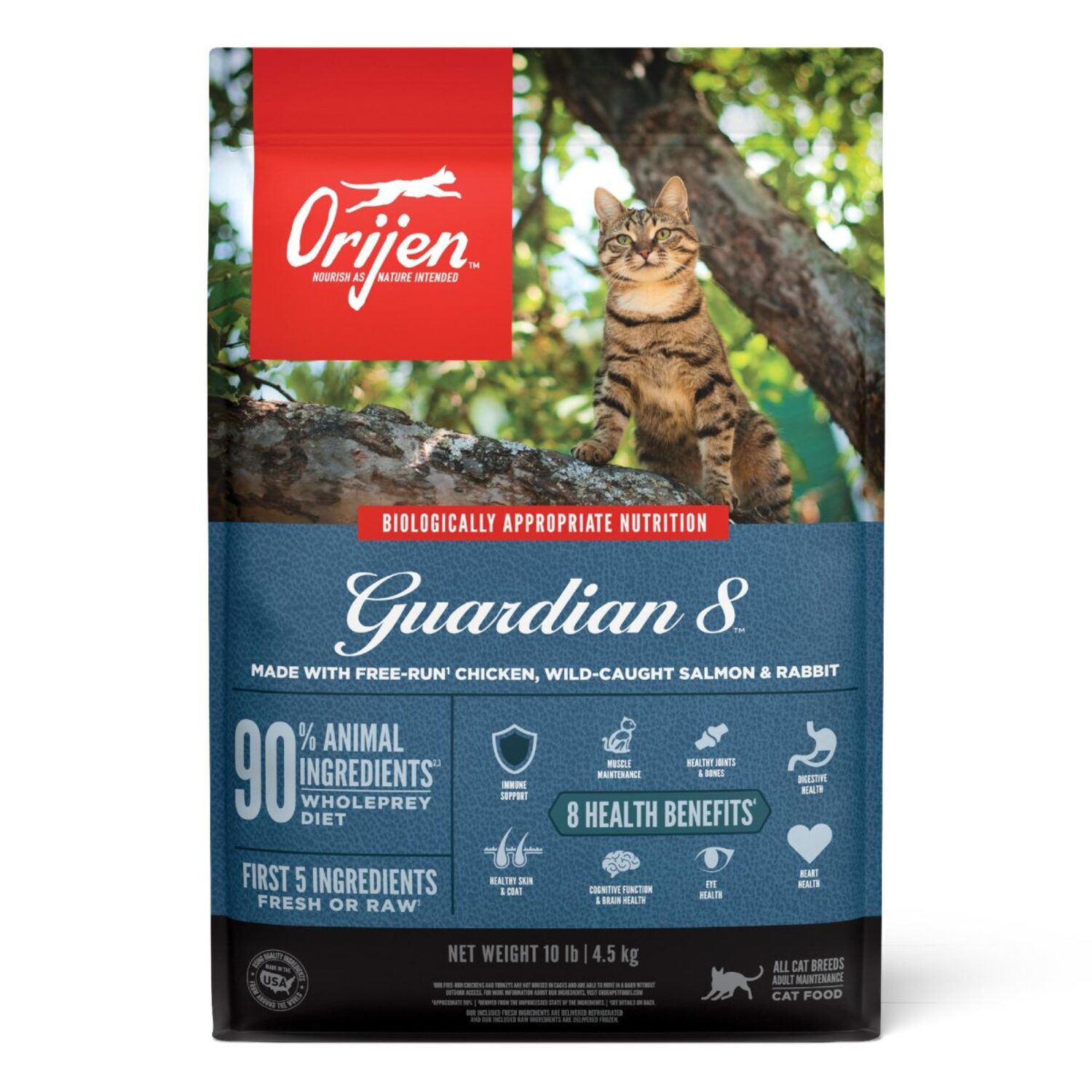 Orijen Guardian 8 Grain-Free High Protein Premium Dry Cat Food, 10-Lb Bag