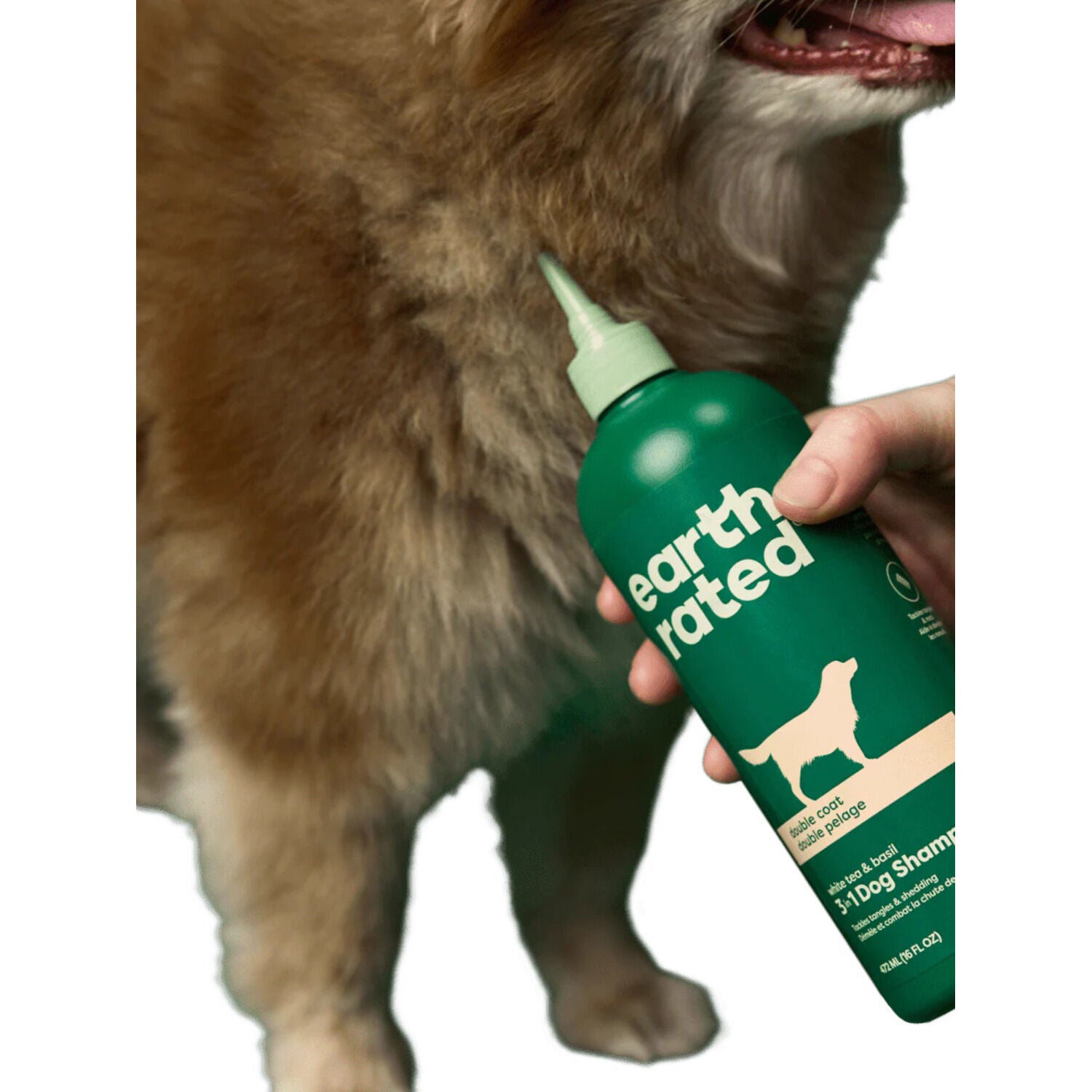 Earth Rated Detangler And Deshedding Dog Shampoo, White Tea & Basil Scent, 16-Oz