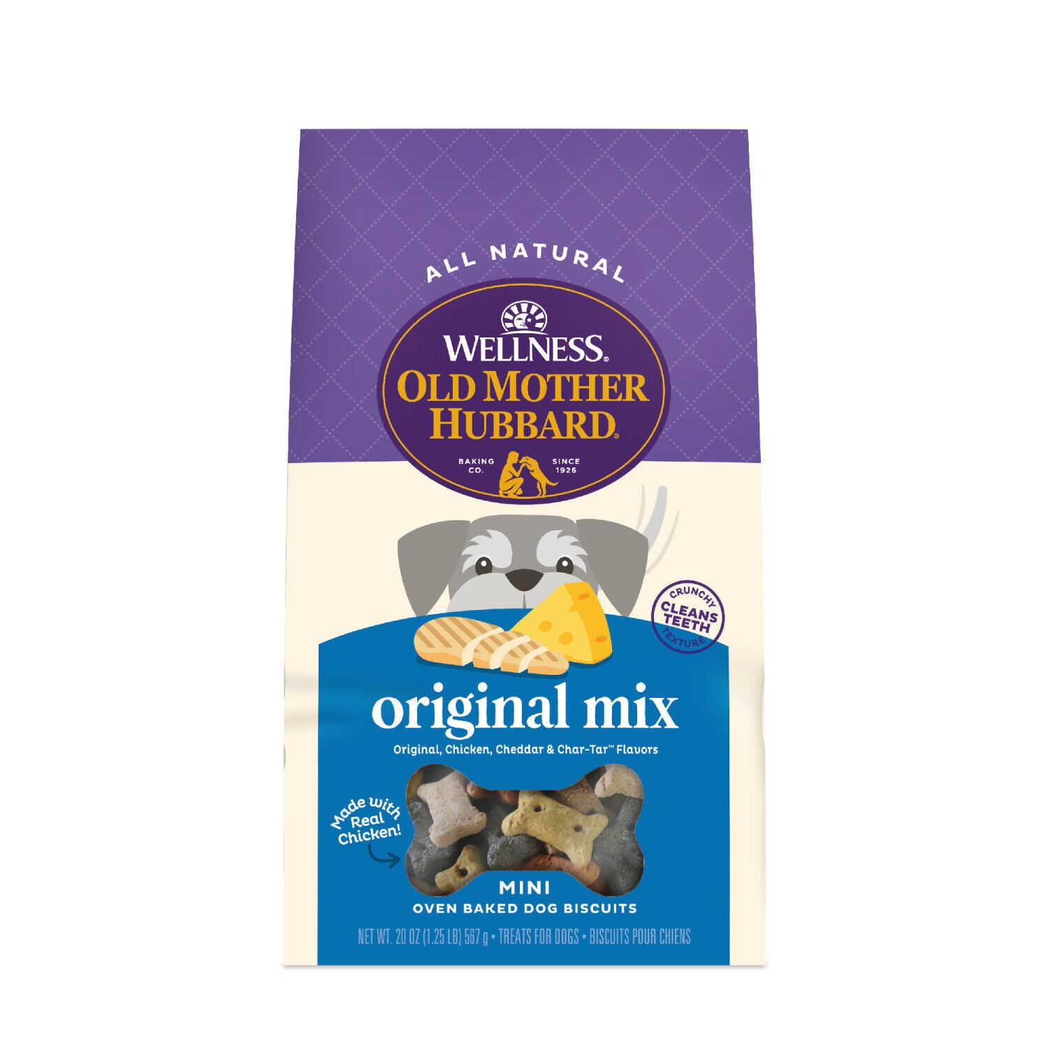 Wellness Old Mother Hubbard Original Mix Biscuits Dog Treats, Natural, Training Treats, Four Flavors, Mini Size
