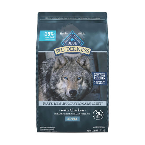 Blue Buffalo Wilderness High Protein Natural Adult Dry Dog Food Plus Wholesome Grains, Chicken