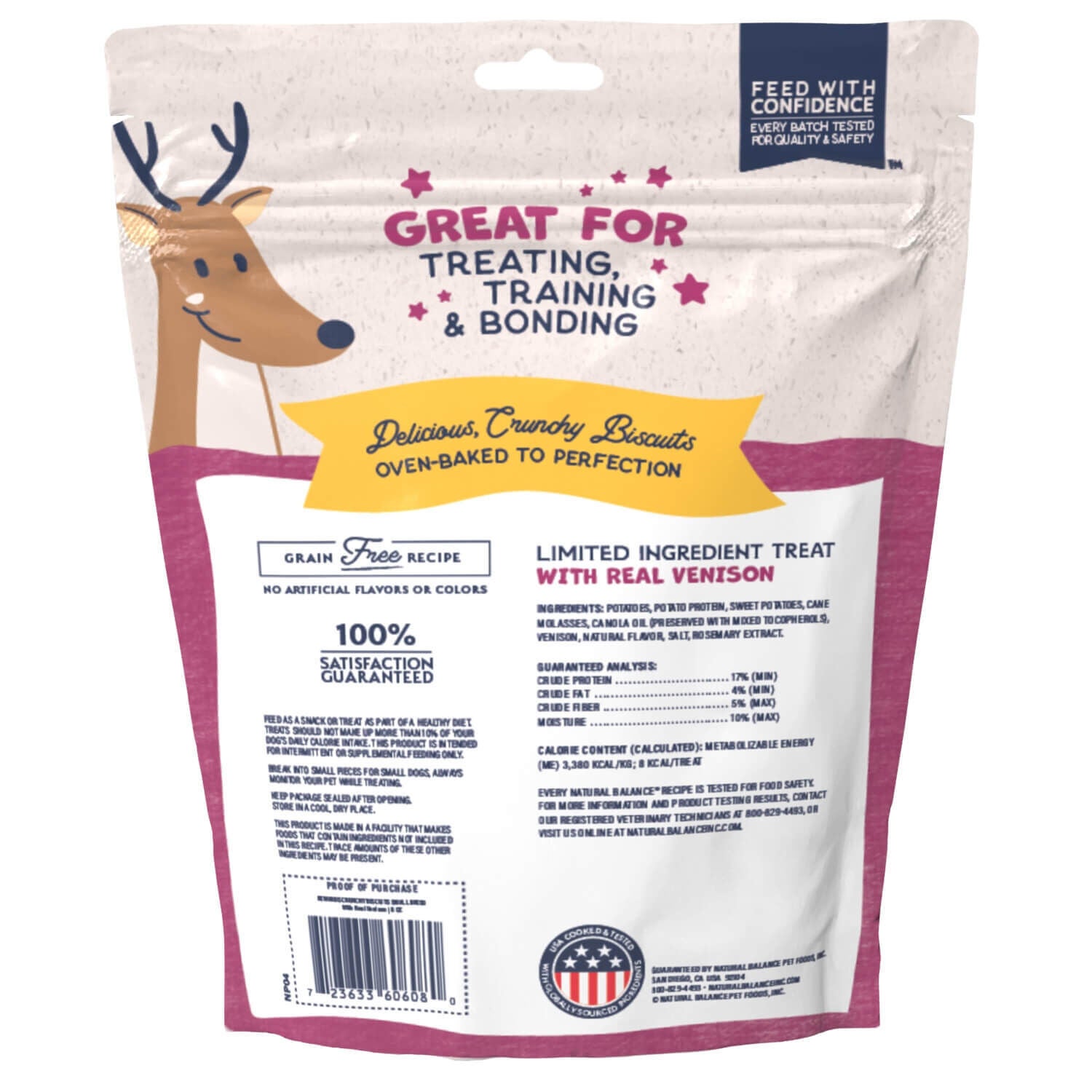 Natural Balance Rewards Limited Ingredient Crunchy Dog Treats, Venison