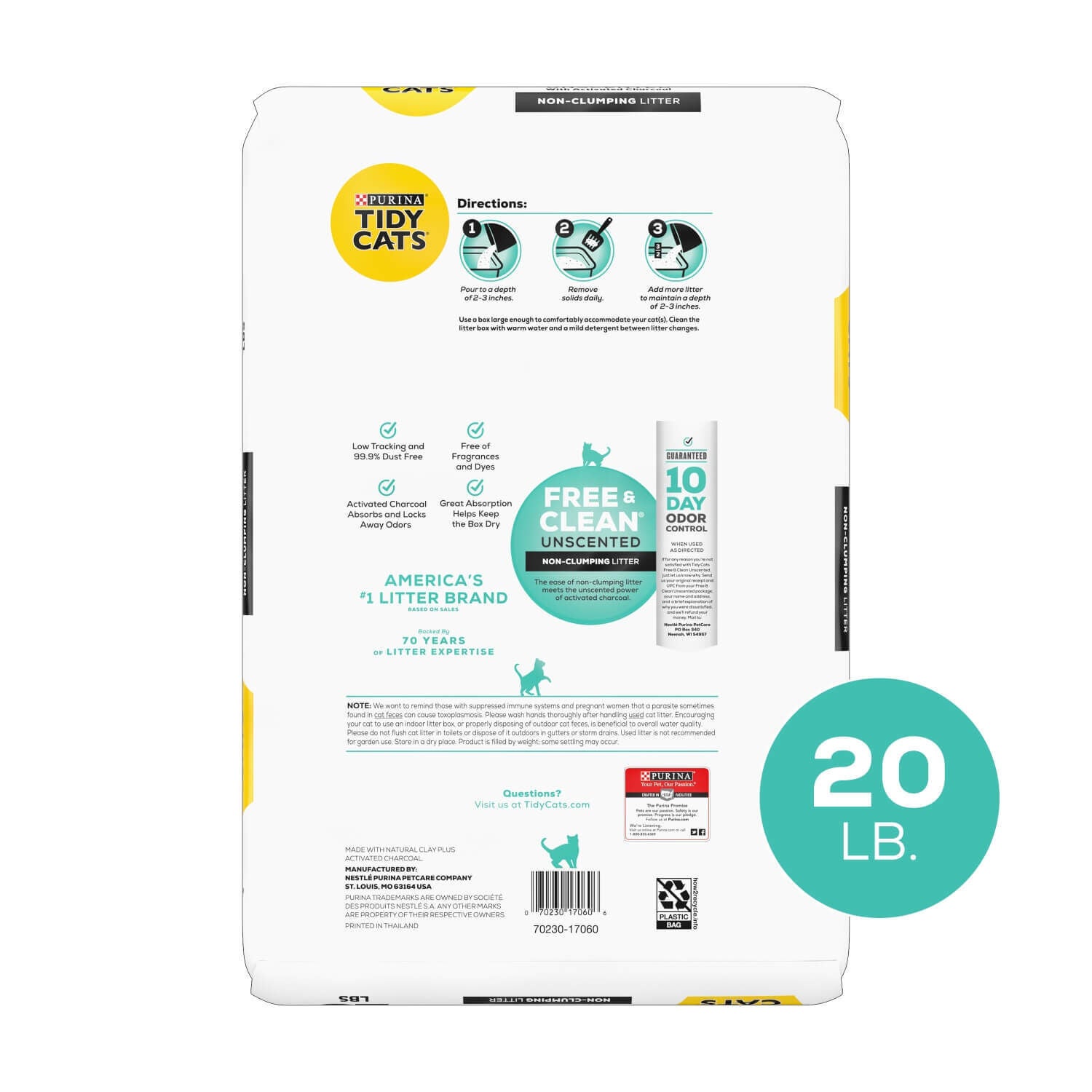 Purina Tidy Cats Free And Clean Unscented NonClumping Cat Litter With