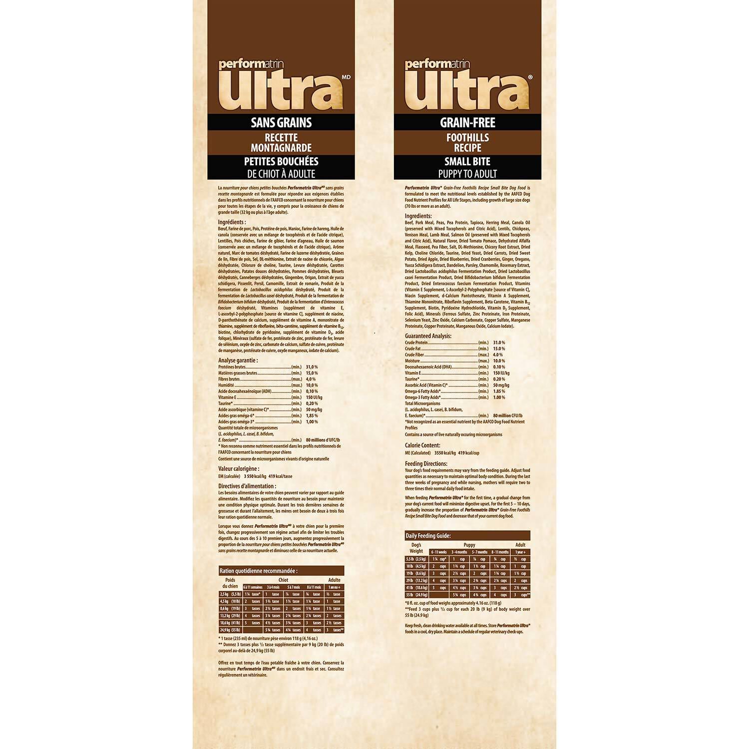 Performatrin Ultra Grain-Free Foothills Small Bite Dry Dog Food, 4-Lb Bag