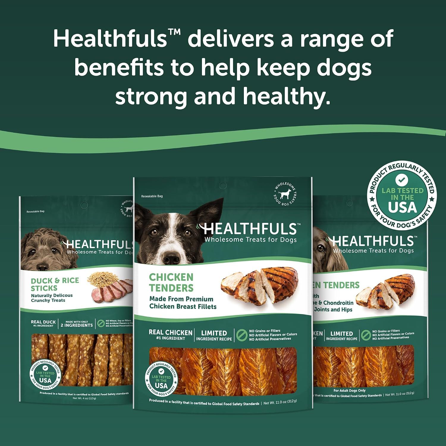 Healthfuls Chicken Tenders Limited Ingredient Dog Treats, 11-Oz Bag
