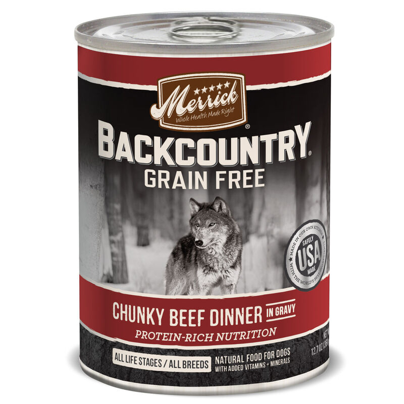 Merrick Backcountry Grain Free Chunky Beef Dinner Wet Dog Food