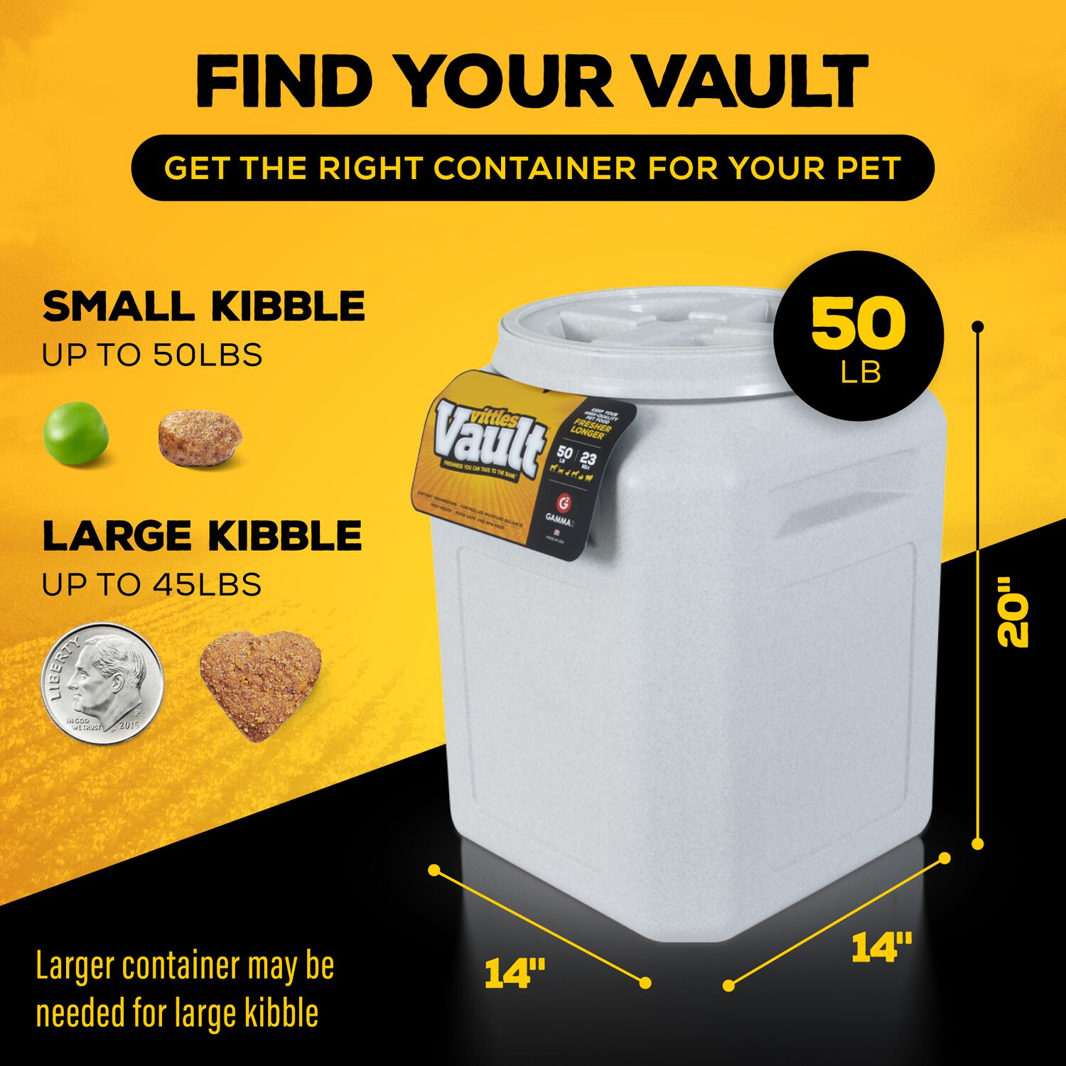 Vittles Vault Outback Waterproof, Insect & Pest-Proof Pet Food Storage Container, 50-Lb Capacity