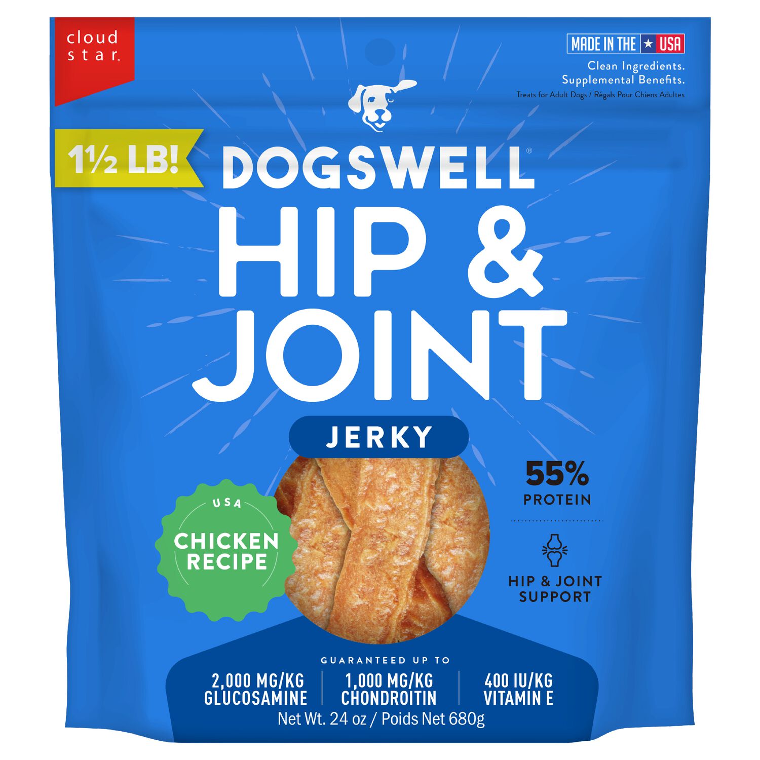 Dogswell Hip & Joint Grain-Free Chicken Jerky Dog Treats
