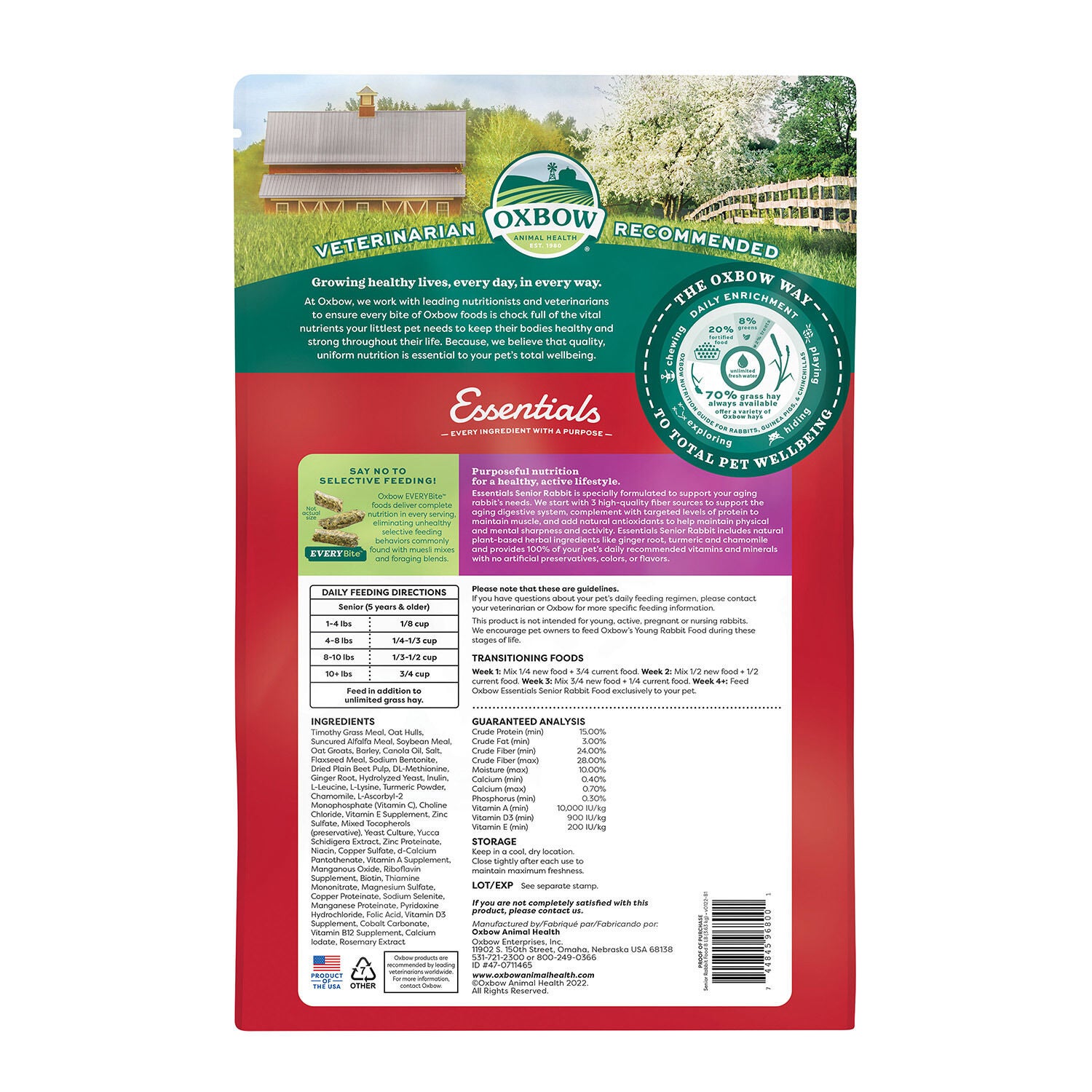 Oxbow Essentials Senior Rabbit Food