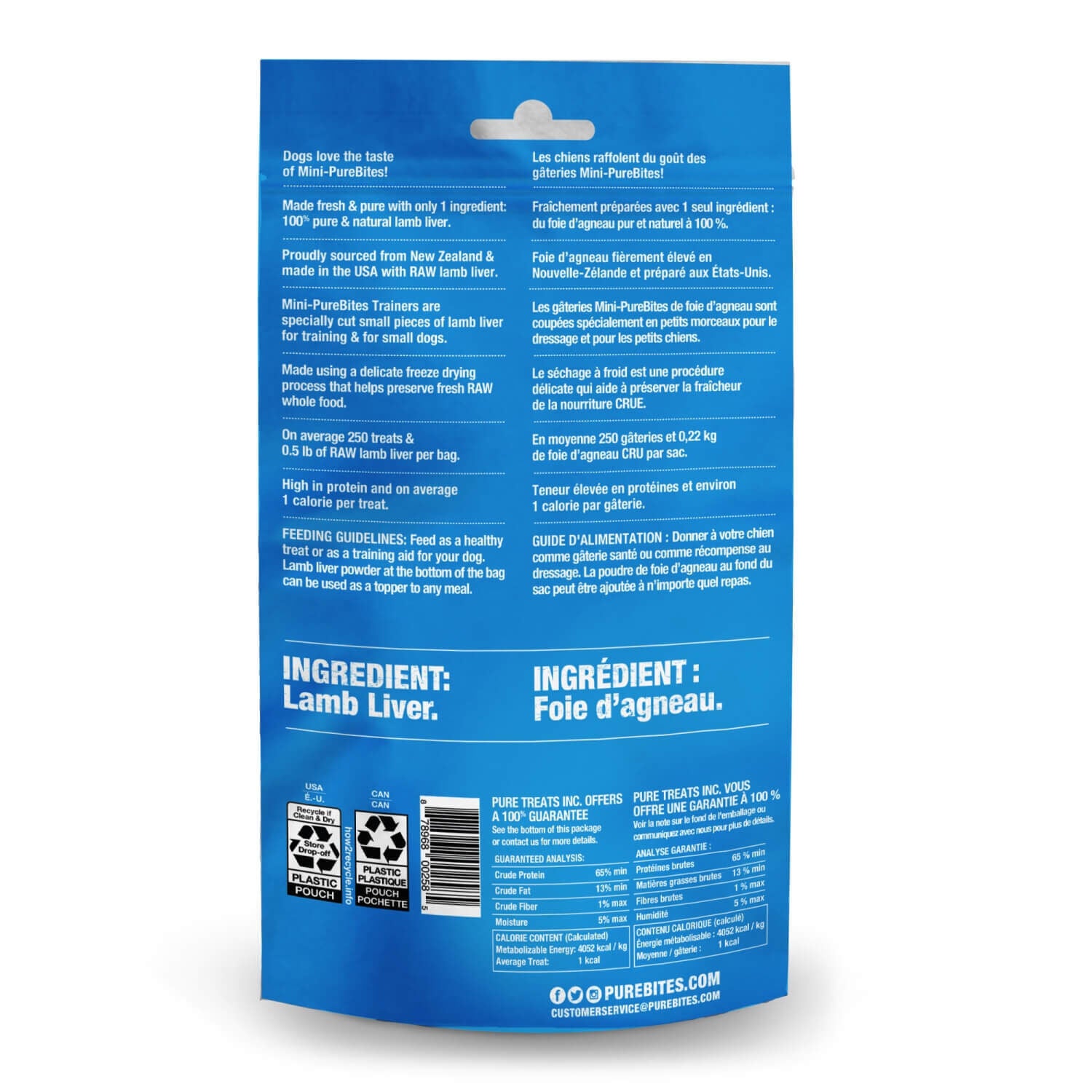 Purebites Mini-Purebites Raw Freeze-Dried Lamb Liver Dog Training Treats, 2.4-Oz