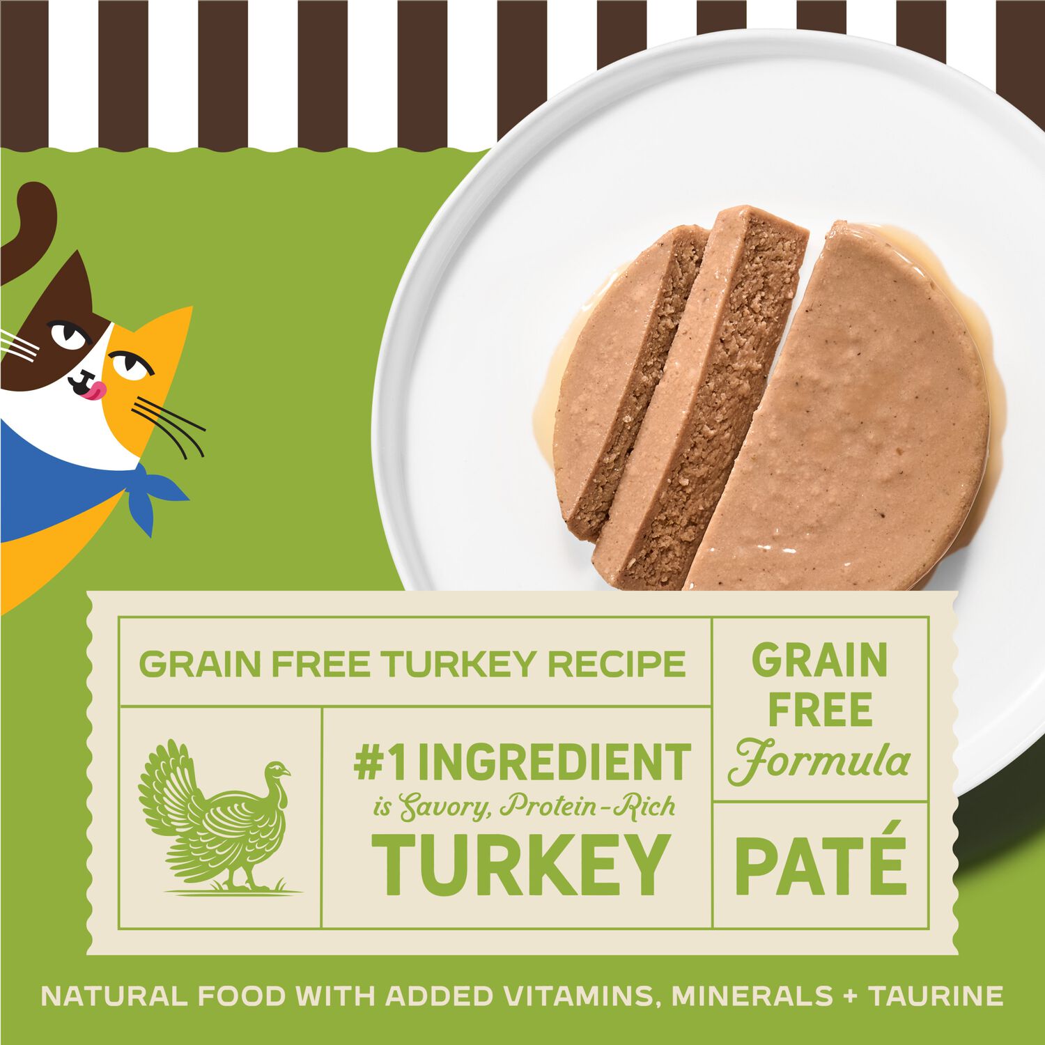 Merrick Purrfect Bistro Grain Free Premium Soft Canned Pate Adult Wet Cat Food, High Protein Turkey Recipe, 3-Oz Can