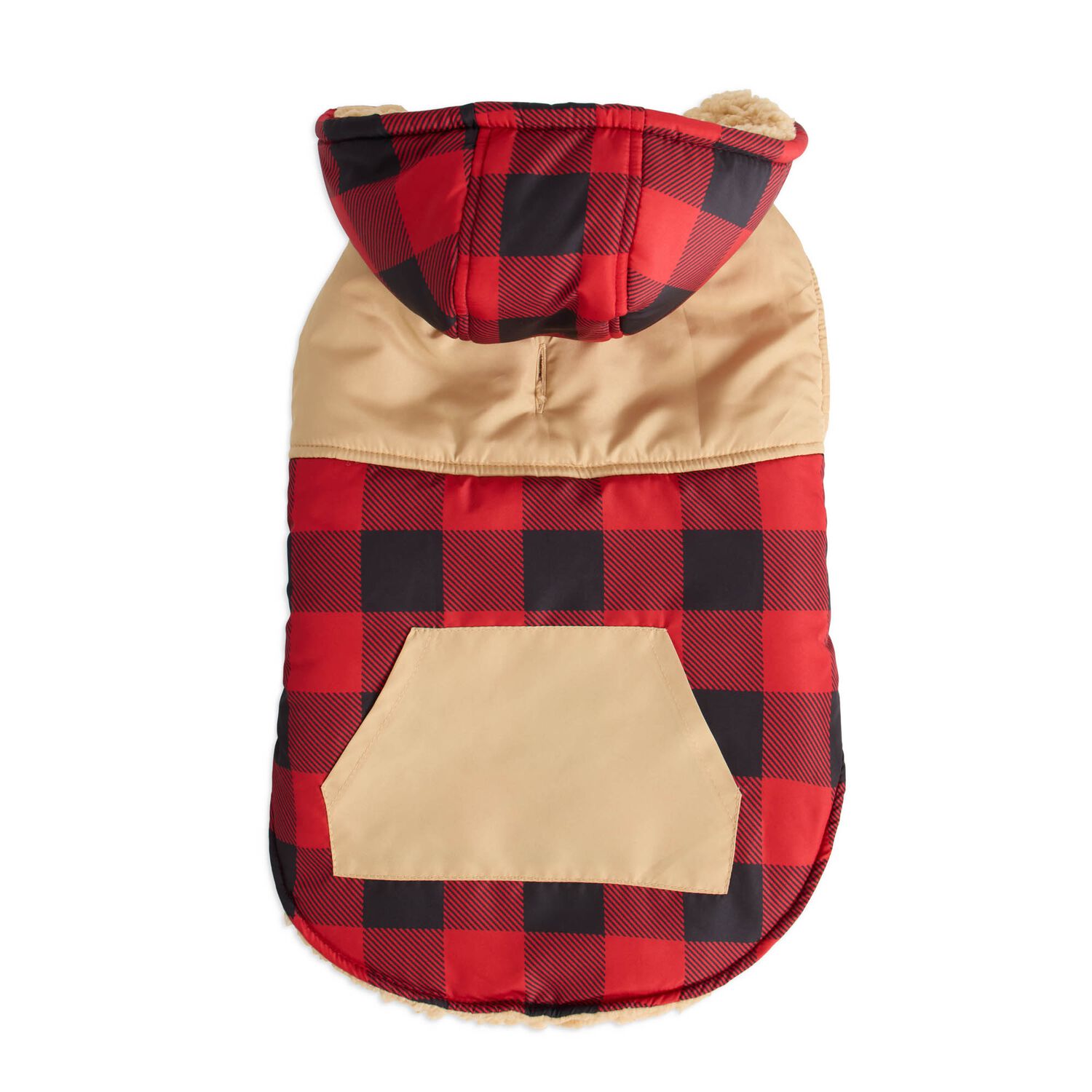 Aristopet Mix Media Buffalo Plaid Dog Jacket With Sherpa Lining, Extra Small