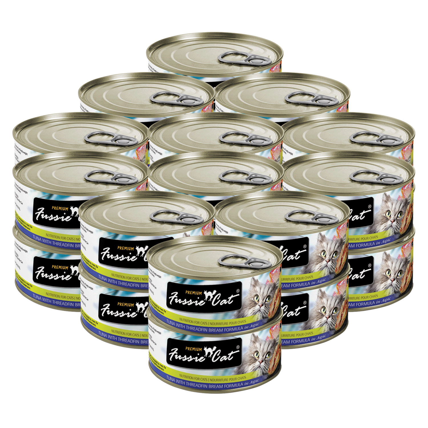 Fussie Cat Premium Black Label Wet Cat Food, Tuna With Threadfin Bream Formula In Aspic - 2.82-Oz
