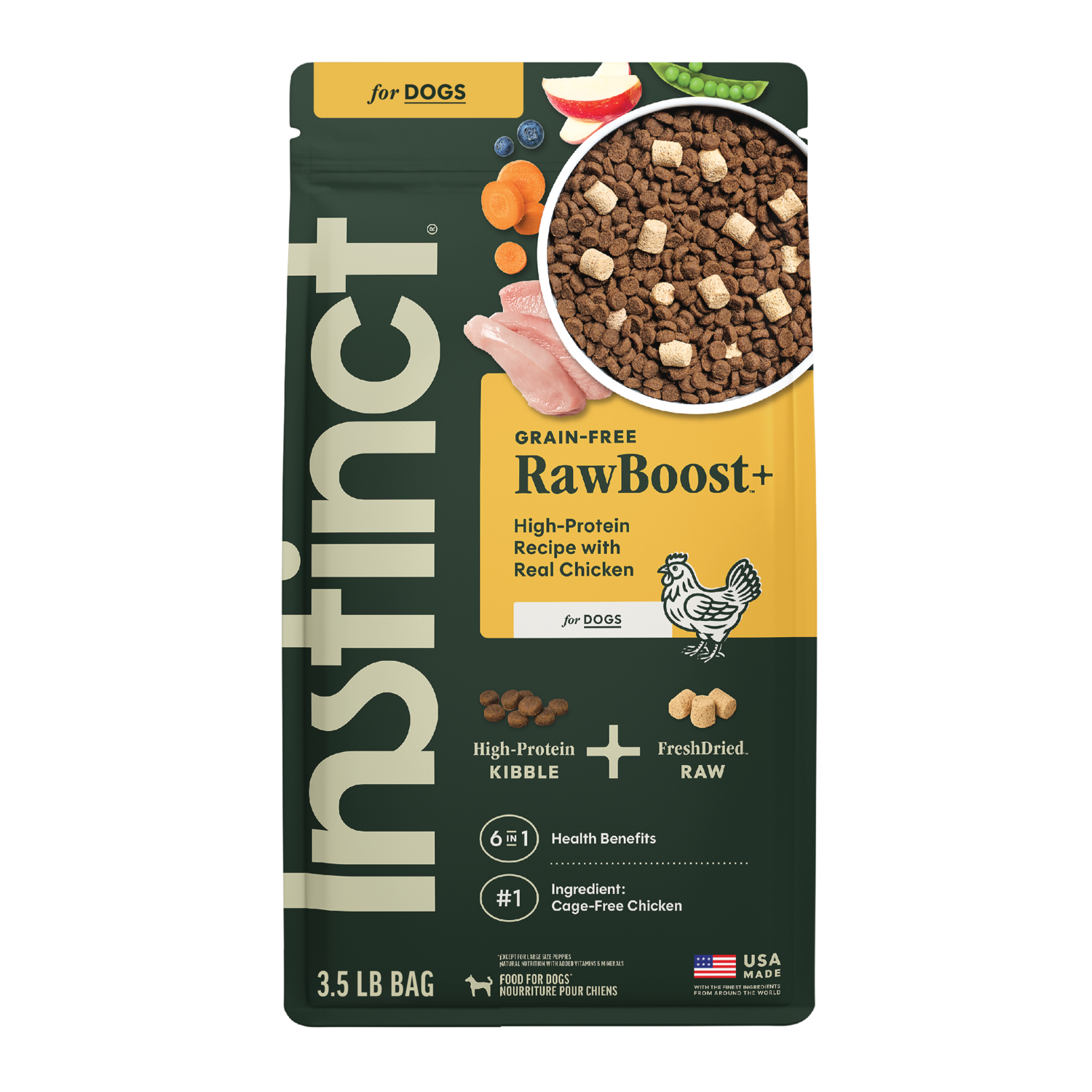Instinct Raw Boost Grain-Free Recipe With Freeze-Dried Raw Chicken Dry Dog Food, 3.5-Lb