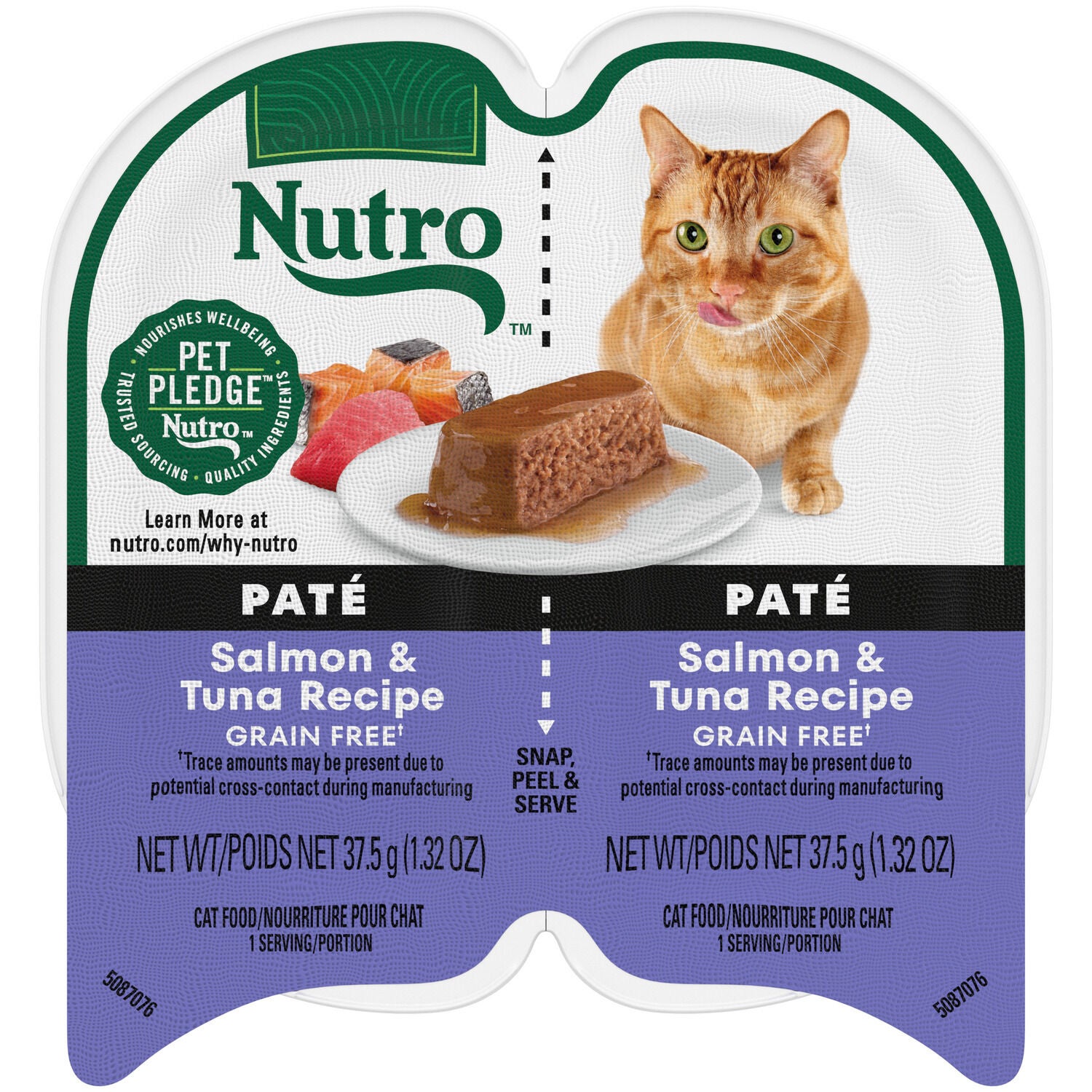 Nutro Perfect Portions Wet Cat Food, Pat&eacute; Salmon & Tuna Recipe, 2.64-Oz - Twin-Pack Trays