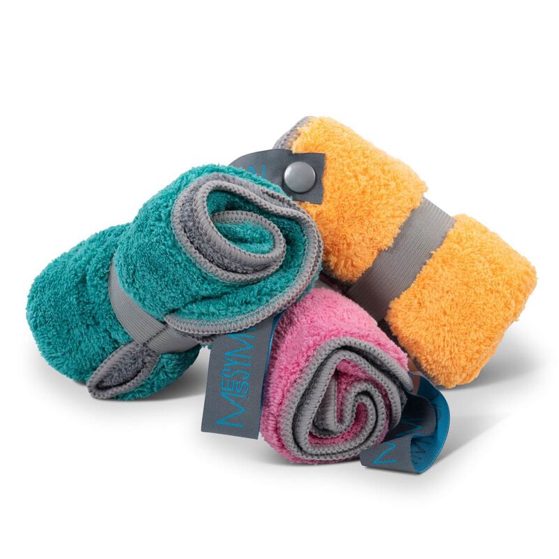 Microfiber Dual Sided Emergency Mini Towel With Clip - Assorted image number 1