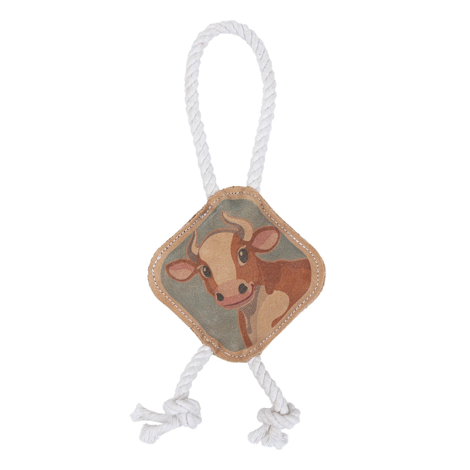 Territory Natural Leather Cow Rope & Tug Dog Toy