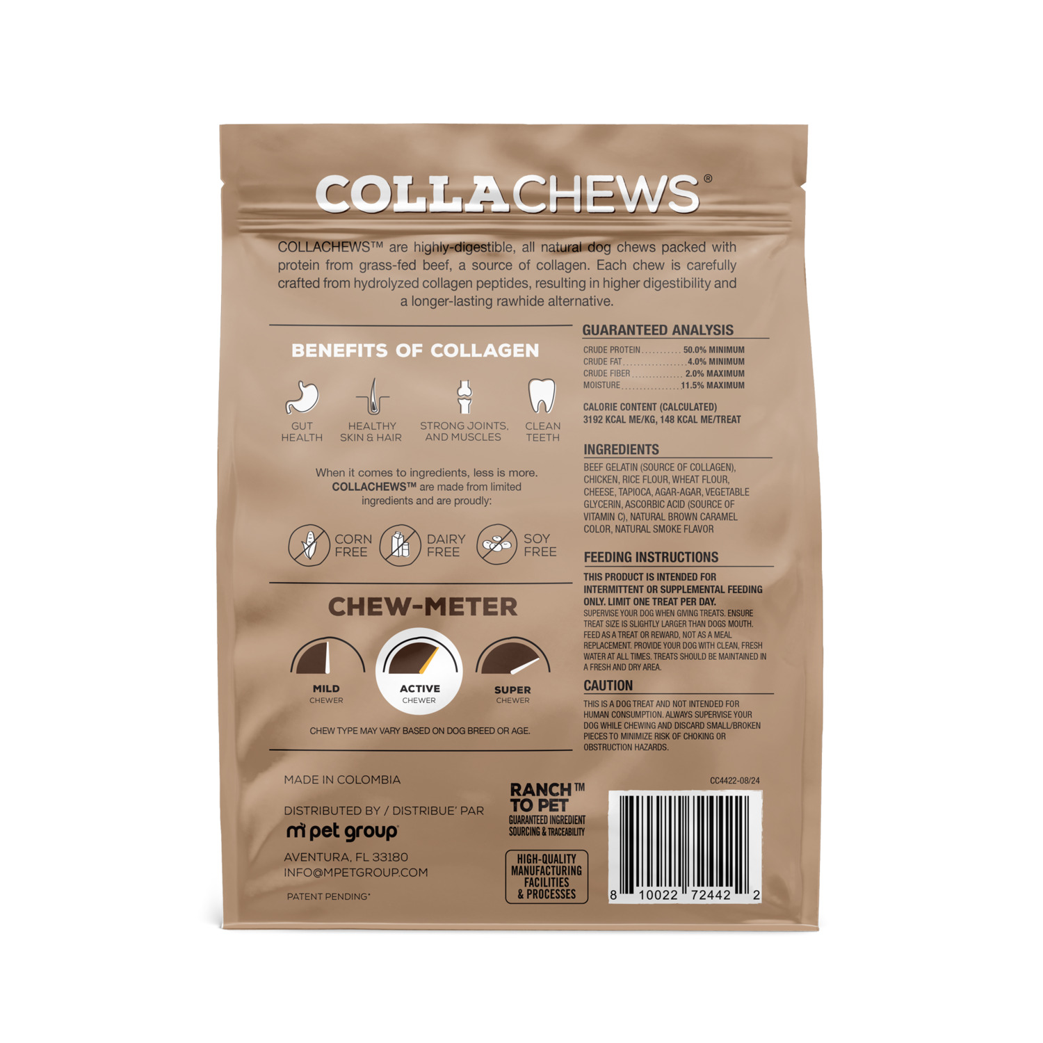 Collachews Collachips Rawhide Alternative Dog Treats, Nacho Cheese Flavor