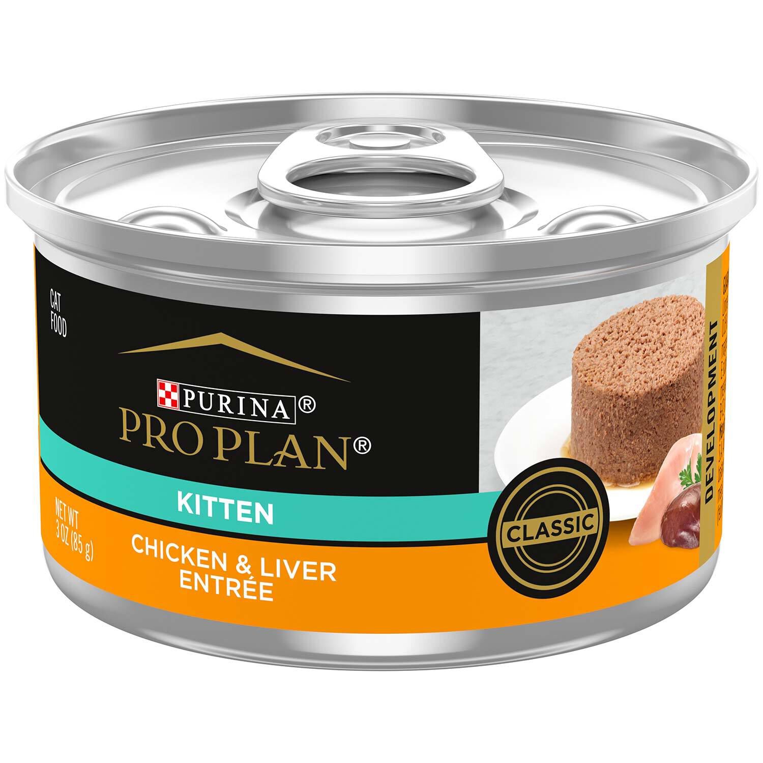 Purina Pro Plan Focus Kitten Classic Chicken & Liver Entree Cat Food, 3-Oz Can Pack Of 24