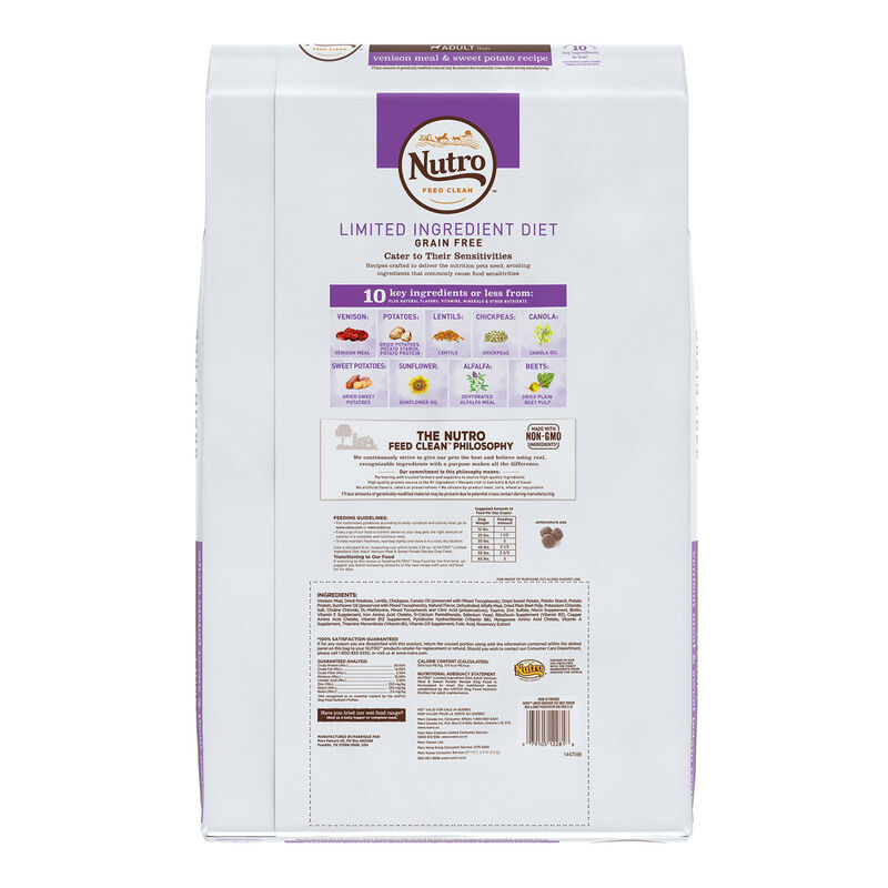 Nutro Limited Ingredient Diet Adult Venison Meal & Sweet Potato Recipe Dog Food image number 3