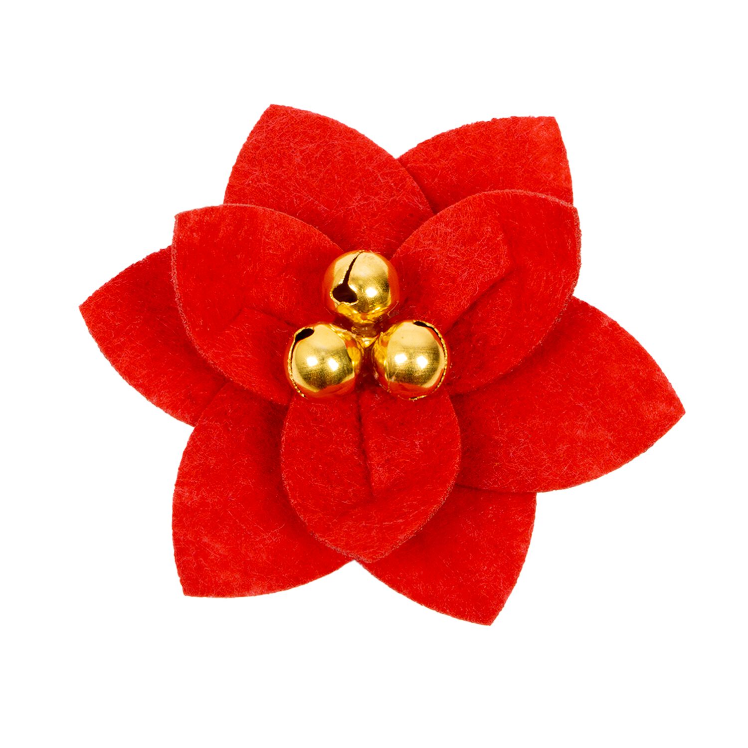 Aristopet Red Poinsettia Flower Holiday Cat & Dog Slider Collar Accessory, Medium/Large