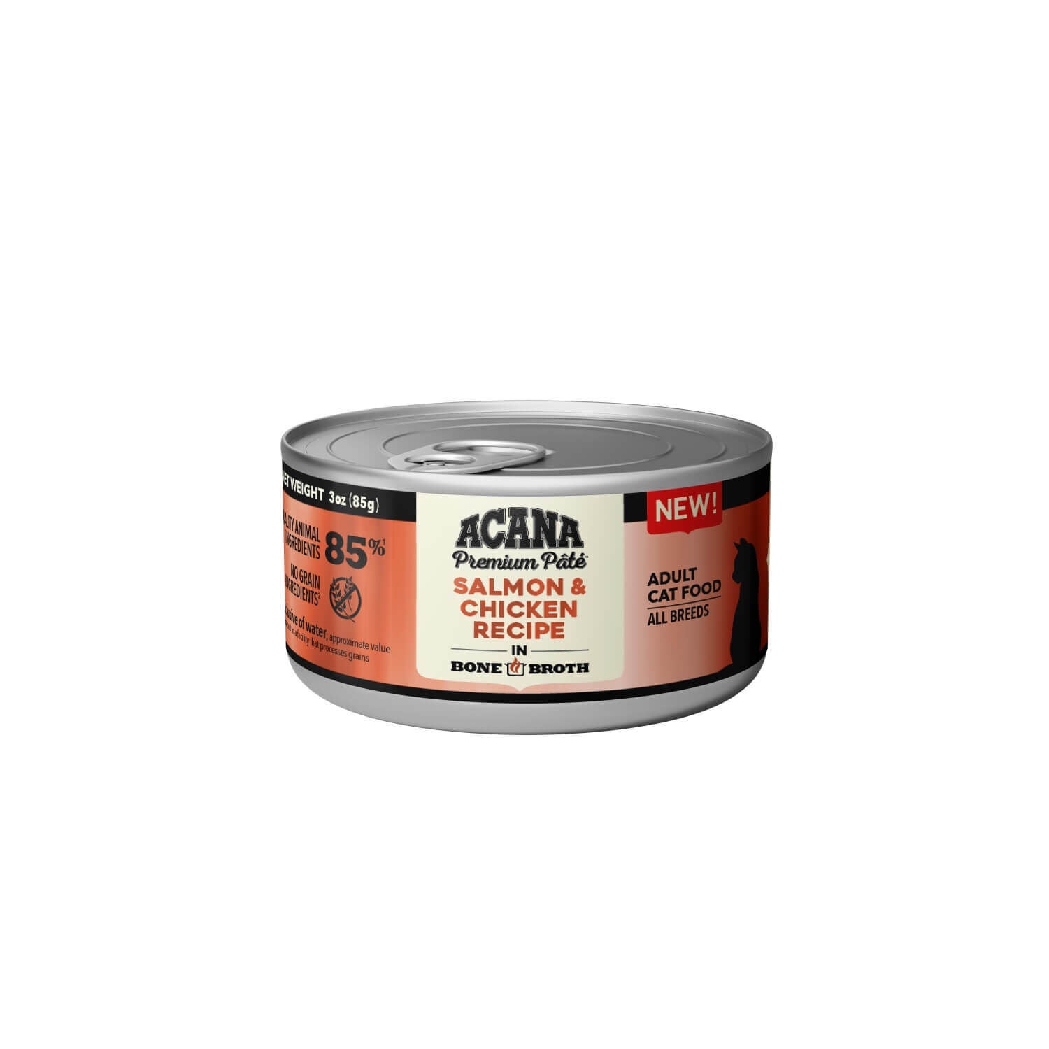 Acana Salmon & Chicken In Bone Broth Wet Cat Food, 3-Oz Pack Of 24