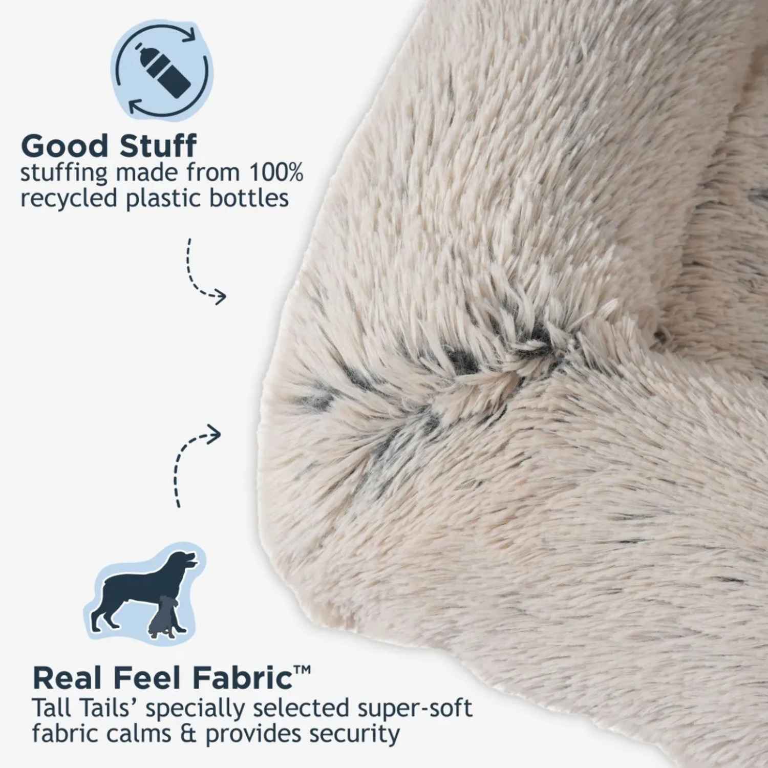 Tall Tails Anywhere Cuddler Waterproof Bolster Dog Bed, 34" - Khaki