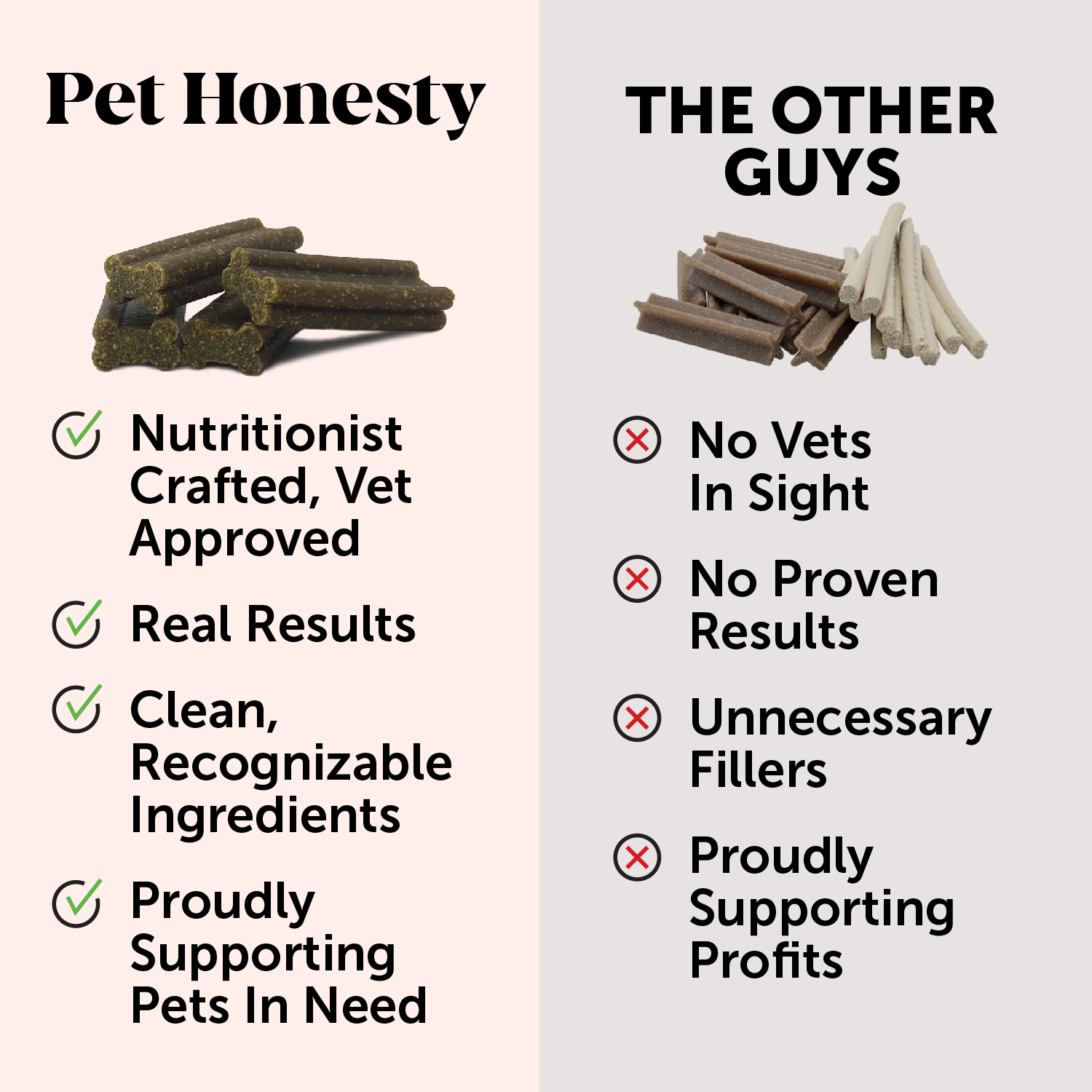 Pet Honesty Allergy Support Fresh Dental Sticks Dog Chews, Peanut Butter & Pumpkin Flavor, 30-Sticks