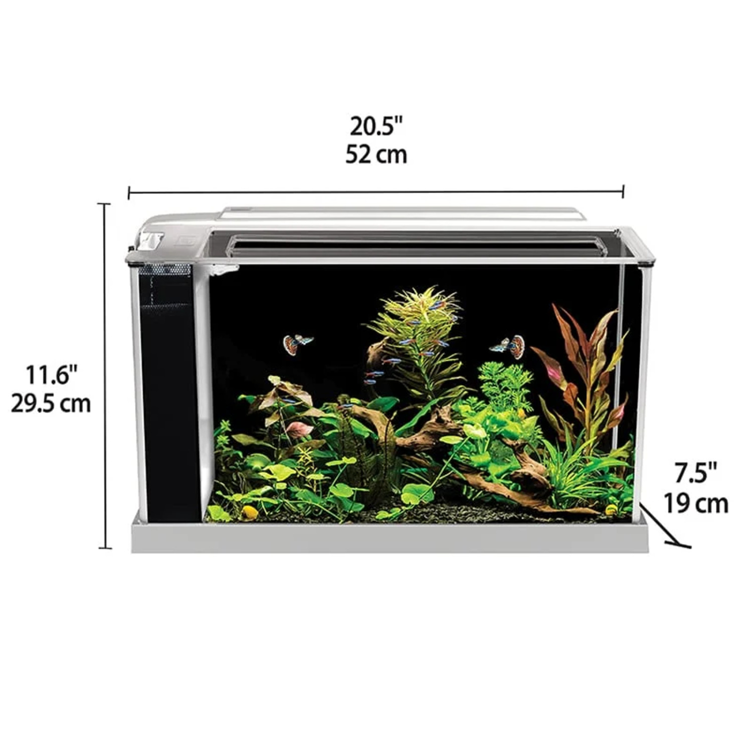 Fluval Spec Desktop Fish Aquarium Kit, 5 Gallon - Black