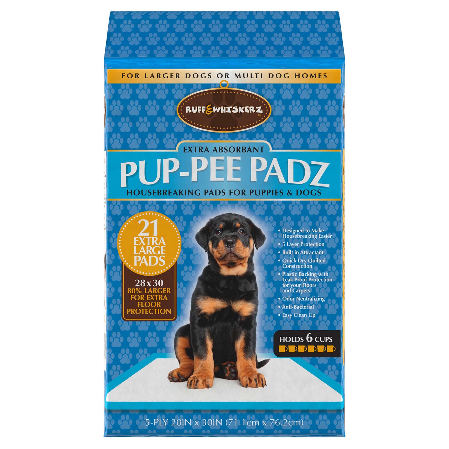 Ruff Whiskerz Pup Pee Padz Extra Absorbent Dog Potty Training