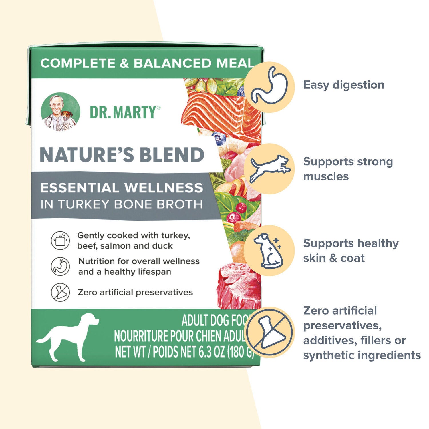 Dr. Marty Essential Wellness In Turkey Bone Broth Wet Dog Food, 6.3Oz