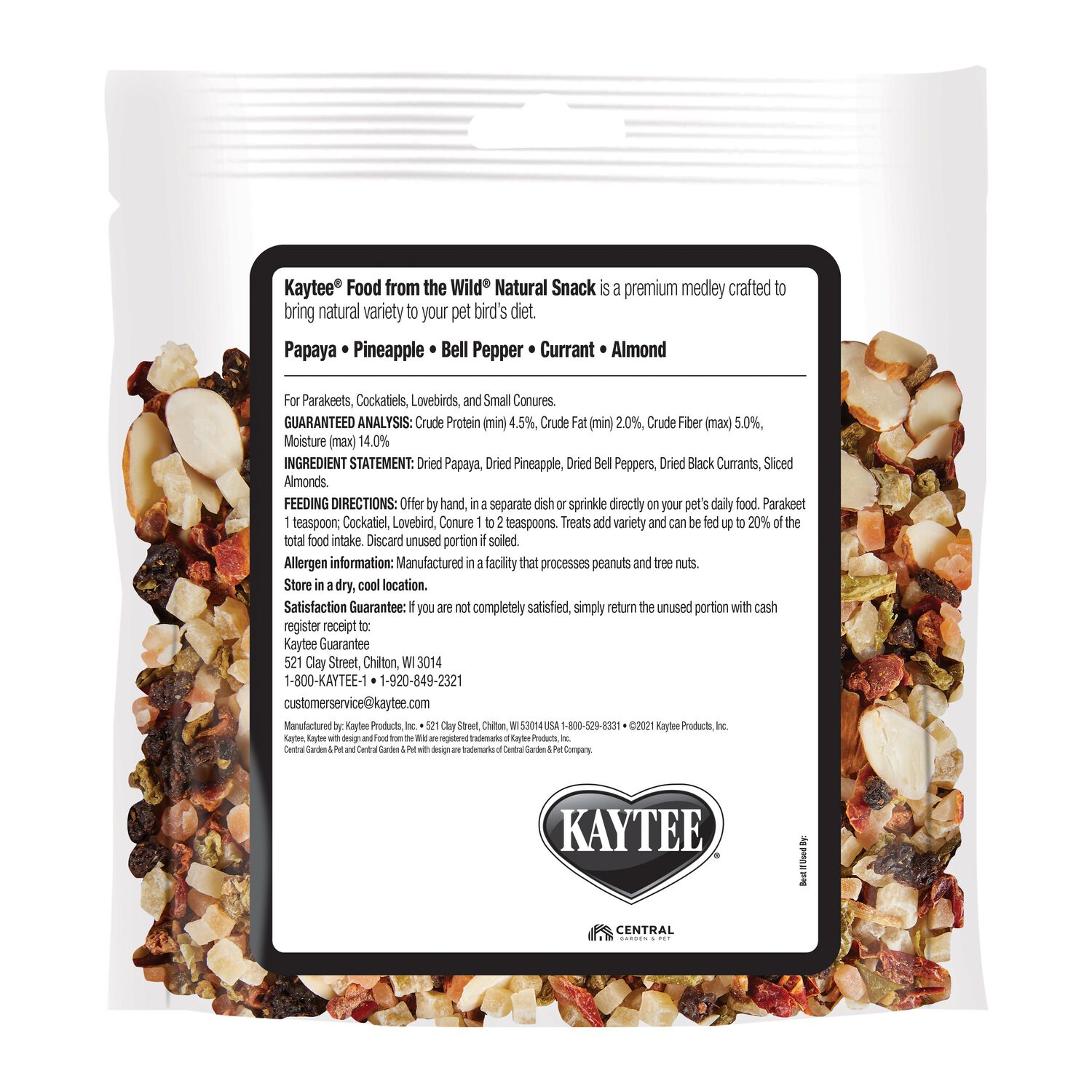 Kaytee Food From The Wild Limited Ingredient Natural Snack Small Bird Treats, 3-Oz