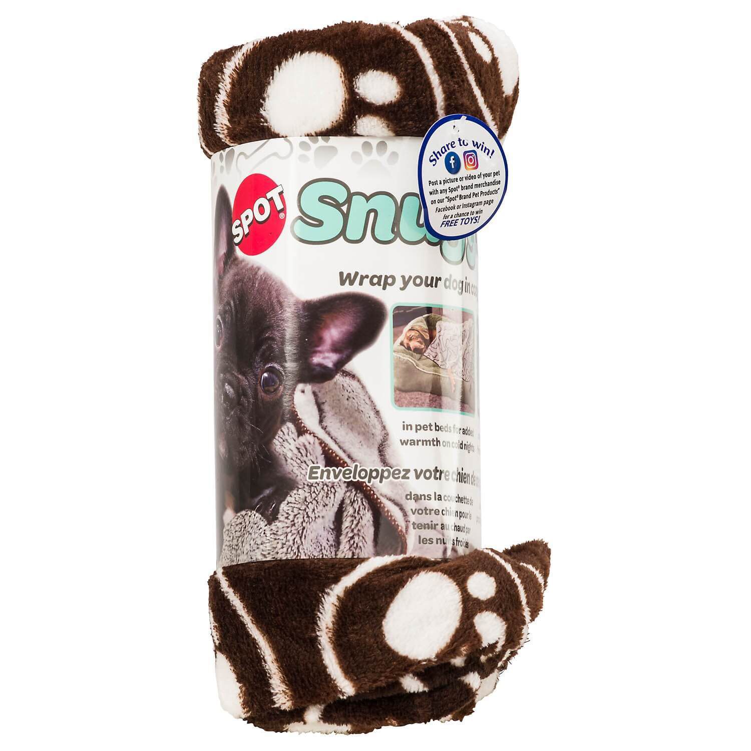 Spot Paws Dog Blanket, Chocolate
