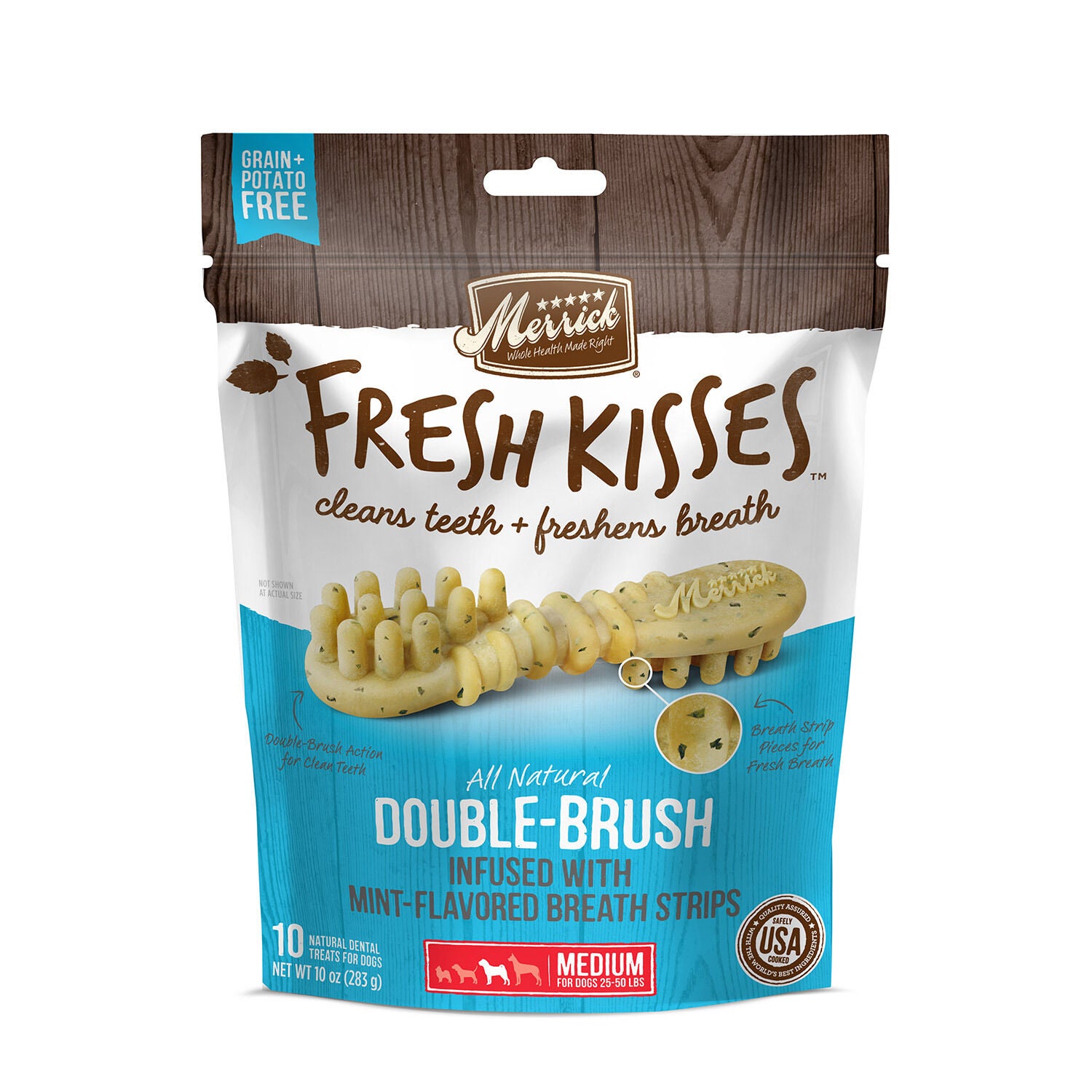Merrick Fresh Kisses Mint Strips Medium Dog Treats